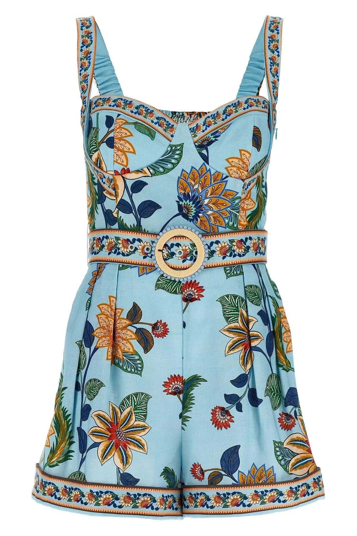FARM Rio Delhi Romper in Light Blue Floral