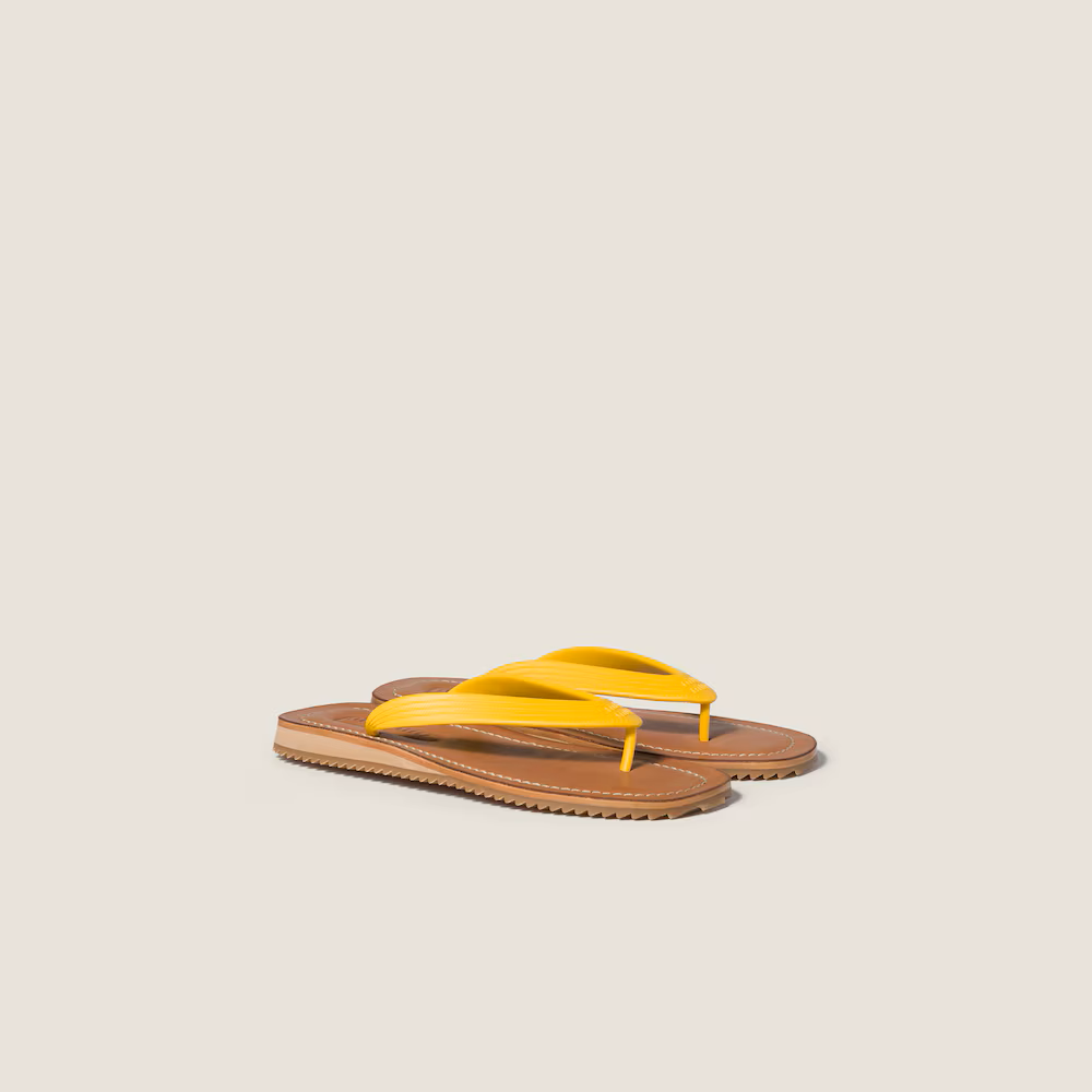 Miu Miu Thong Sandals in Yellow.png
