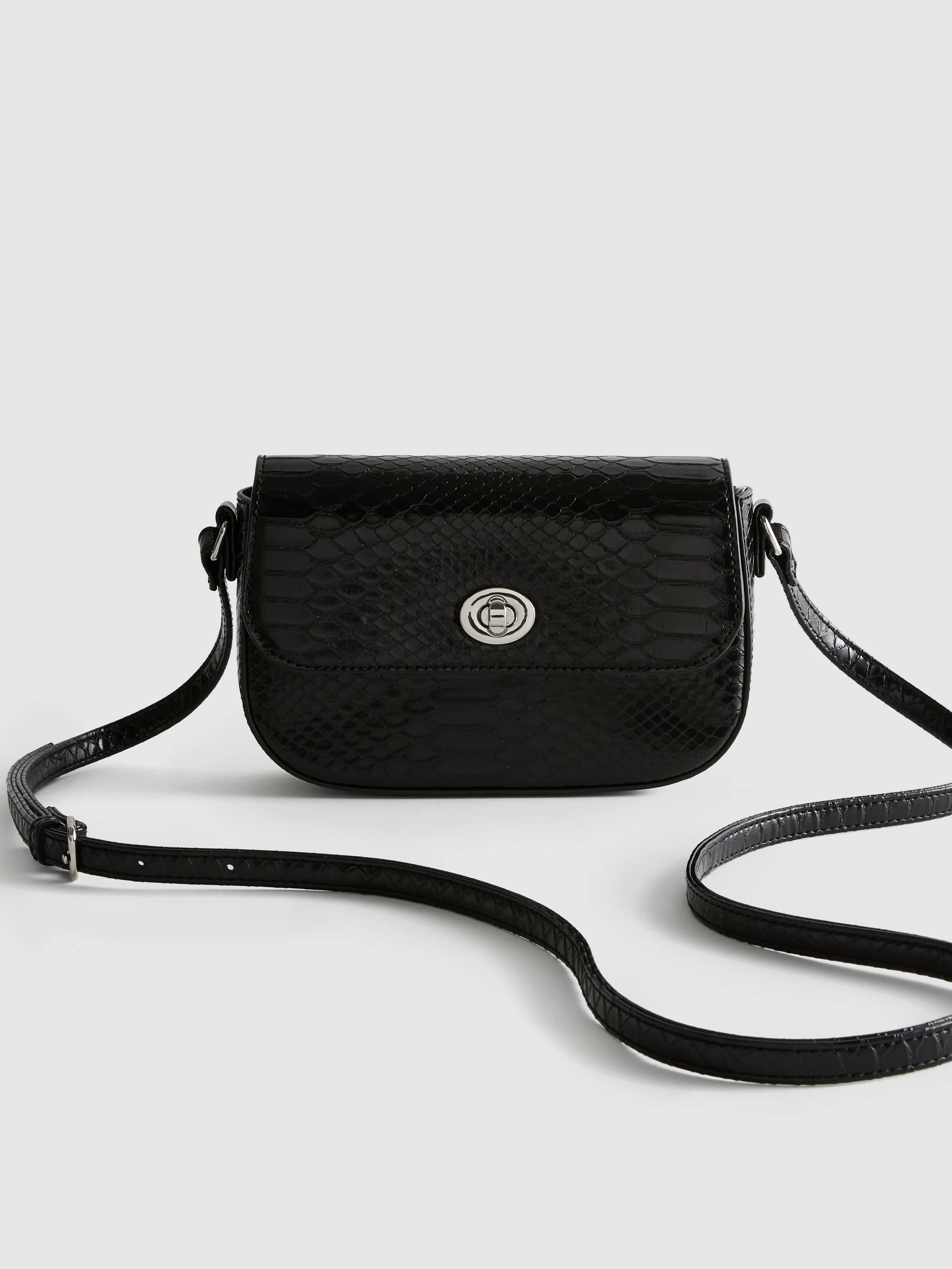 Primark Small Textured Crossbody Bag in Black