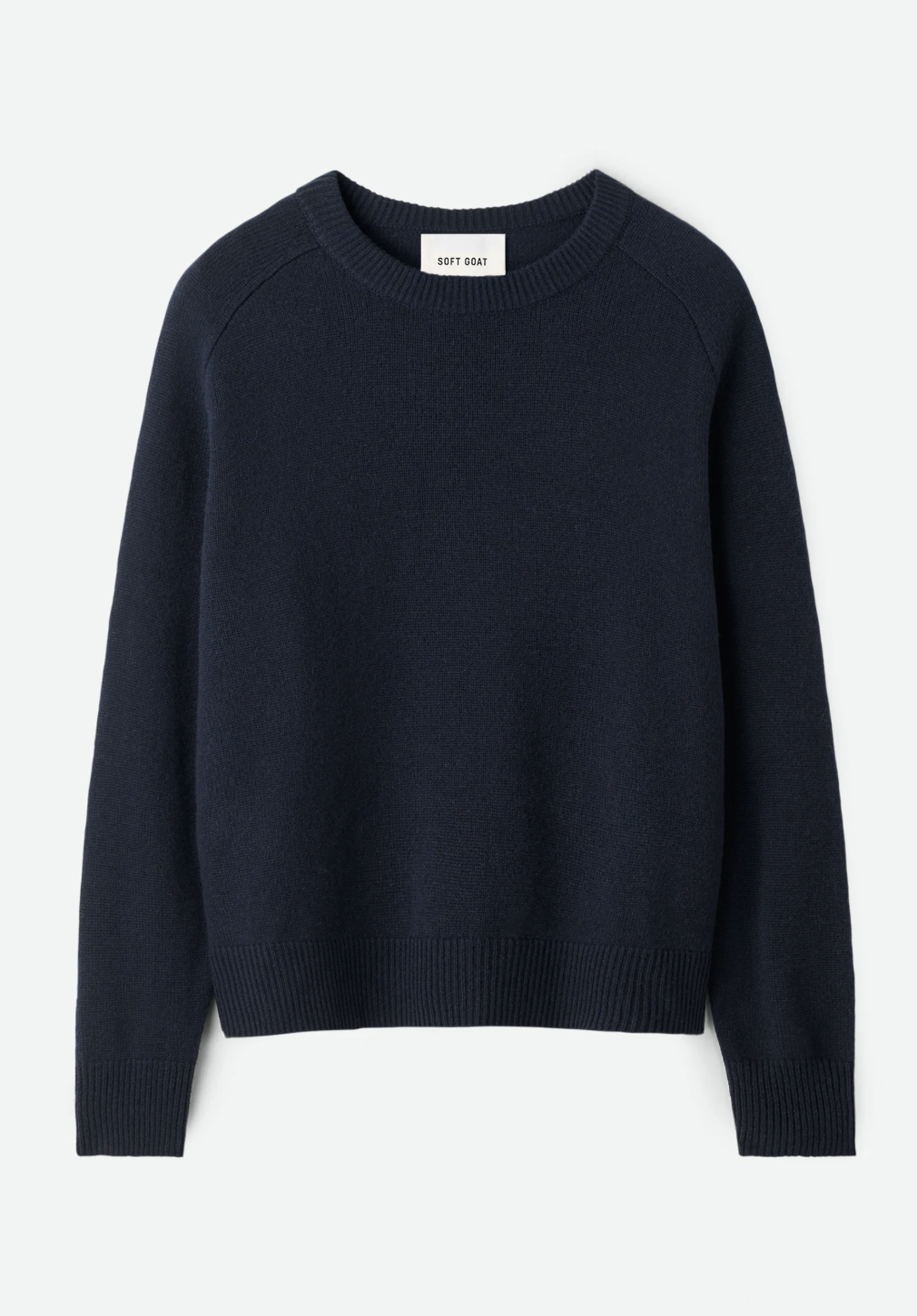 Soft Goat Boyfriend Crewneck Jumper in Navy