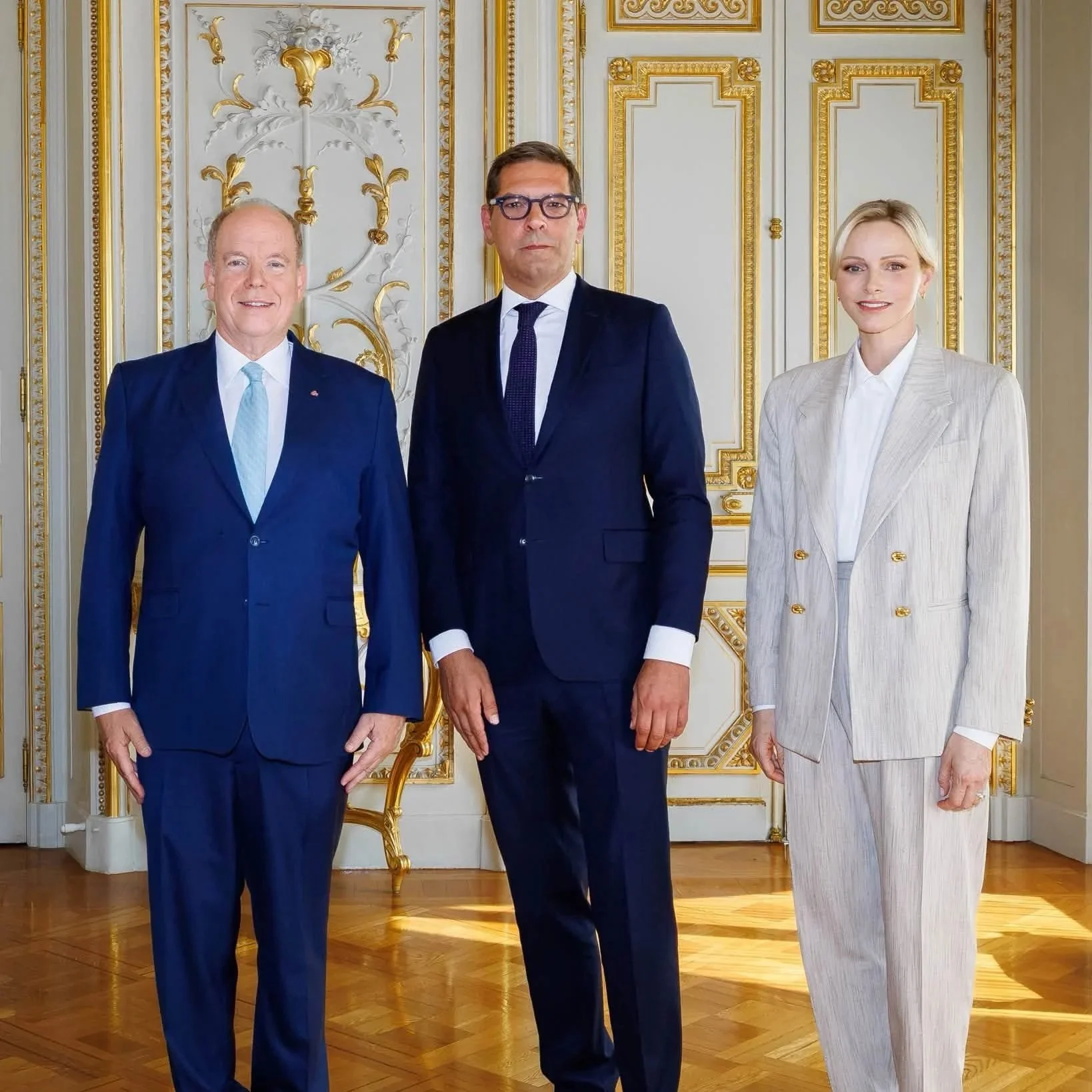 Prince Albert and Princess Charlene meet new French Ambassador to Monaco