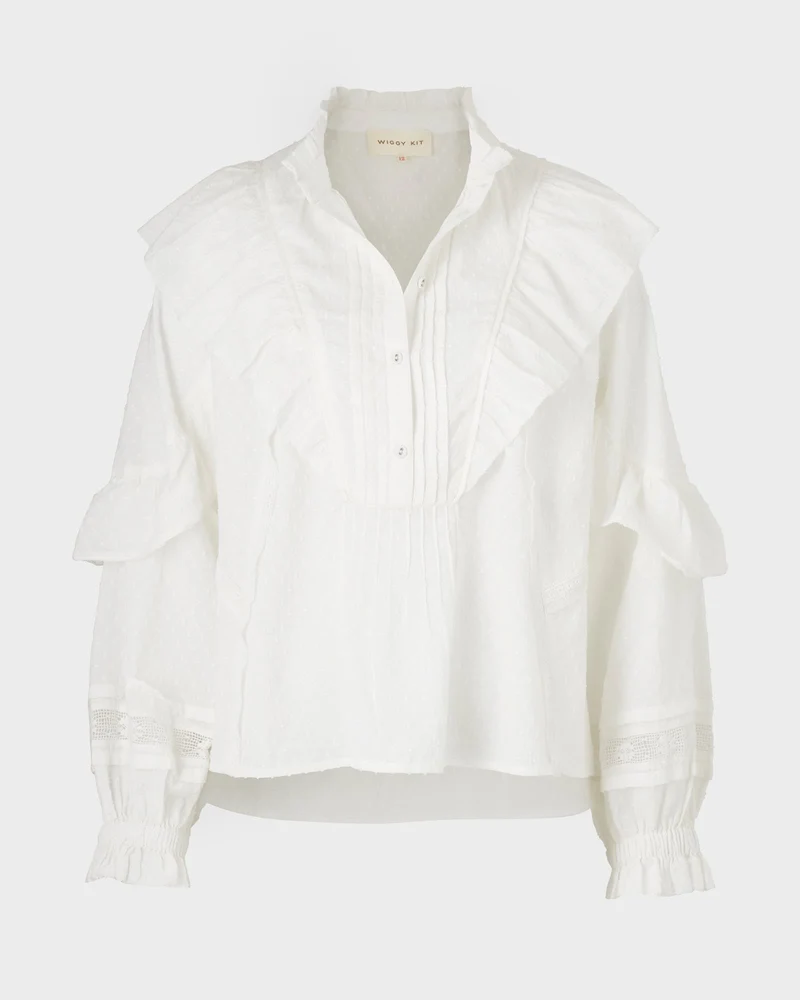 Wiggy Kit The Copain Shirt in White Swiss Dot.png