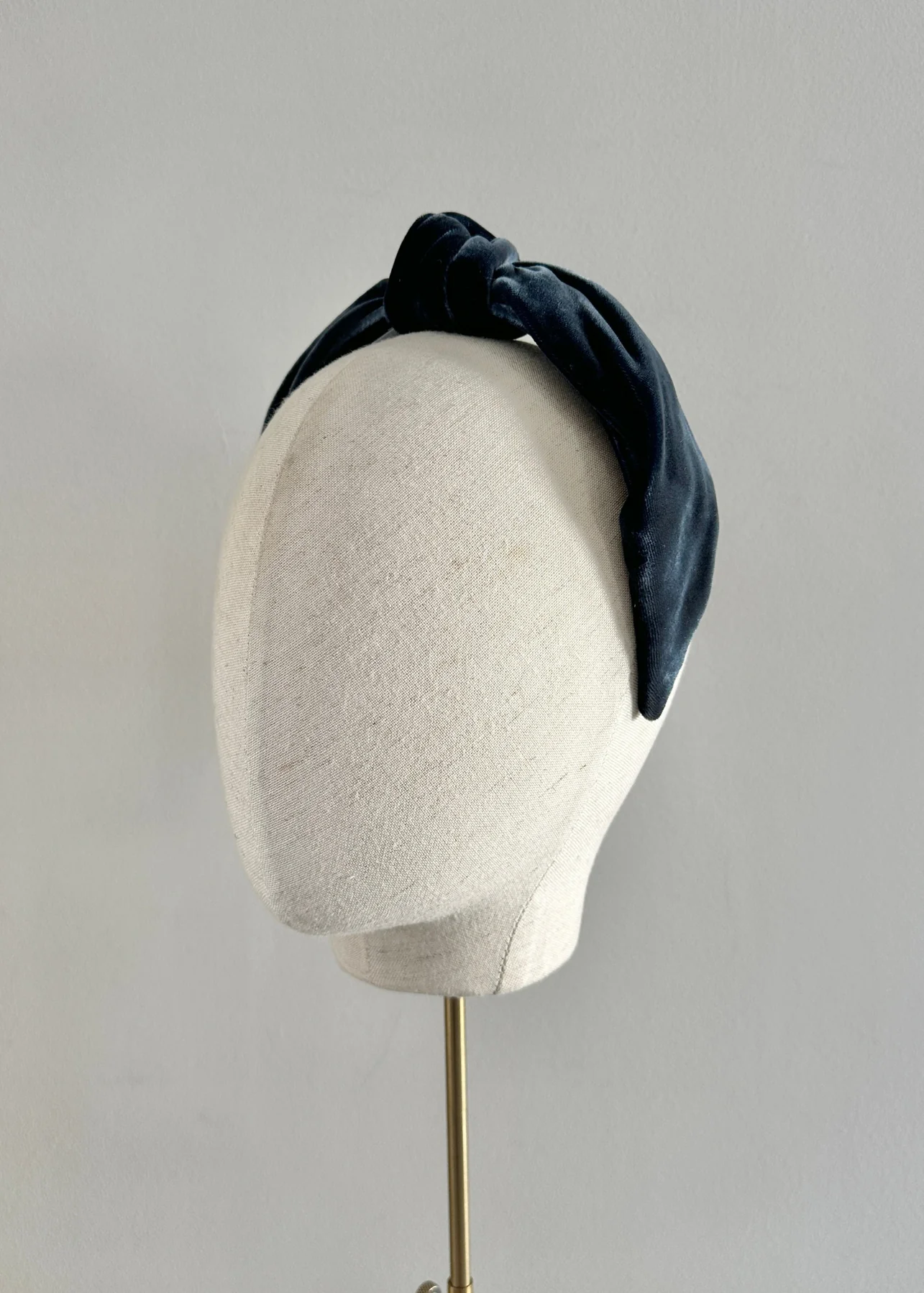 Jane Taylor Knotted Headband in Blue Velvet.png