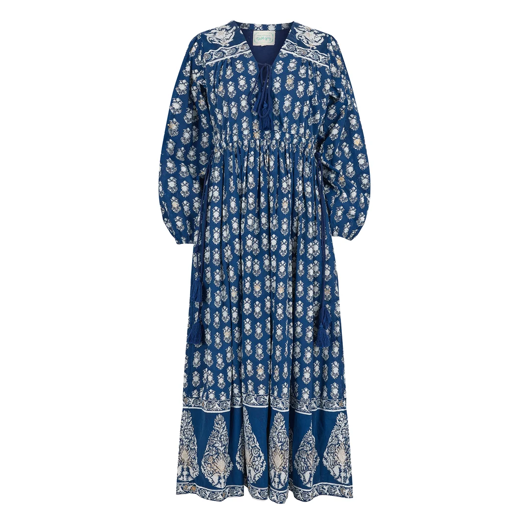 Dilli Grey Fifi Boho Midaxi Dress In Midnight.png