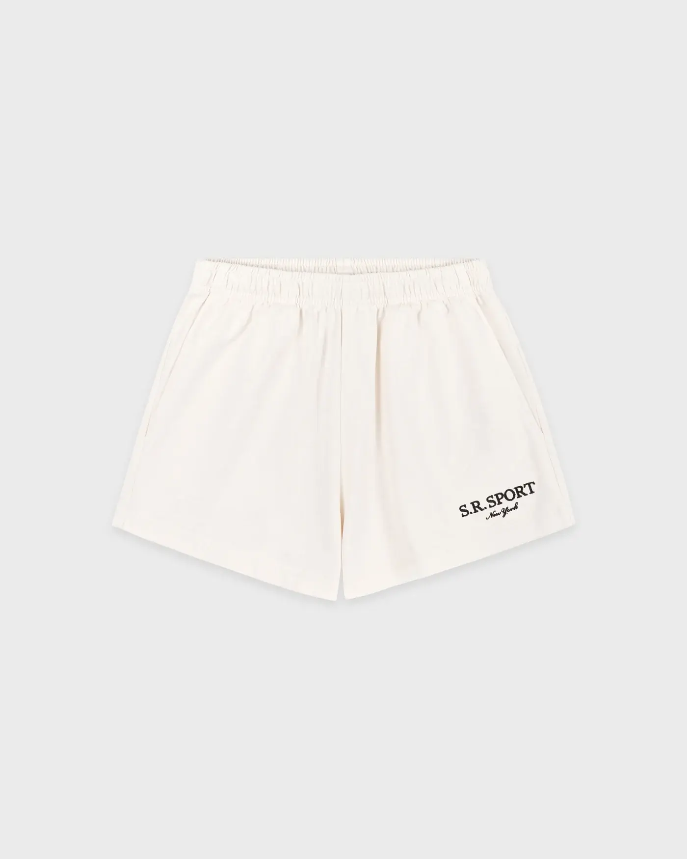 Sporty &amp; Rich SR Sport Embroidered Disco Short in Ecru