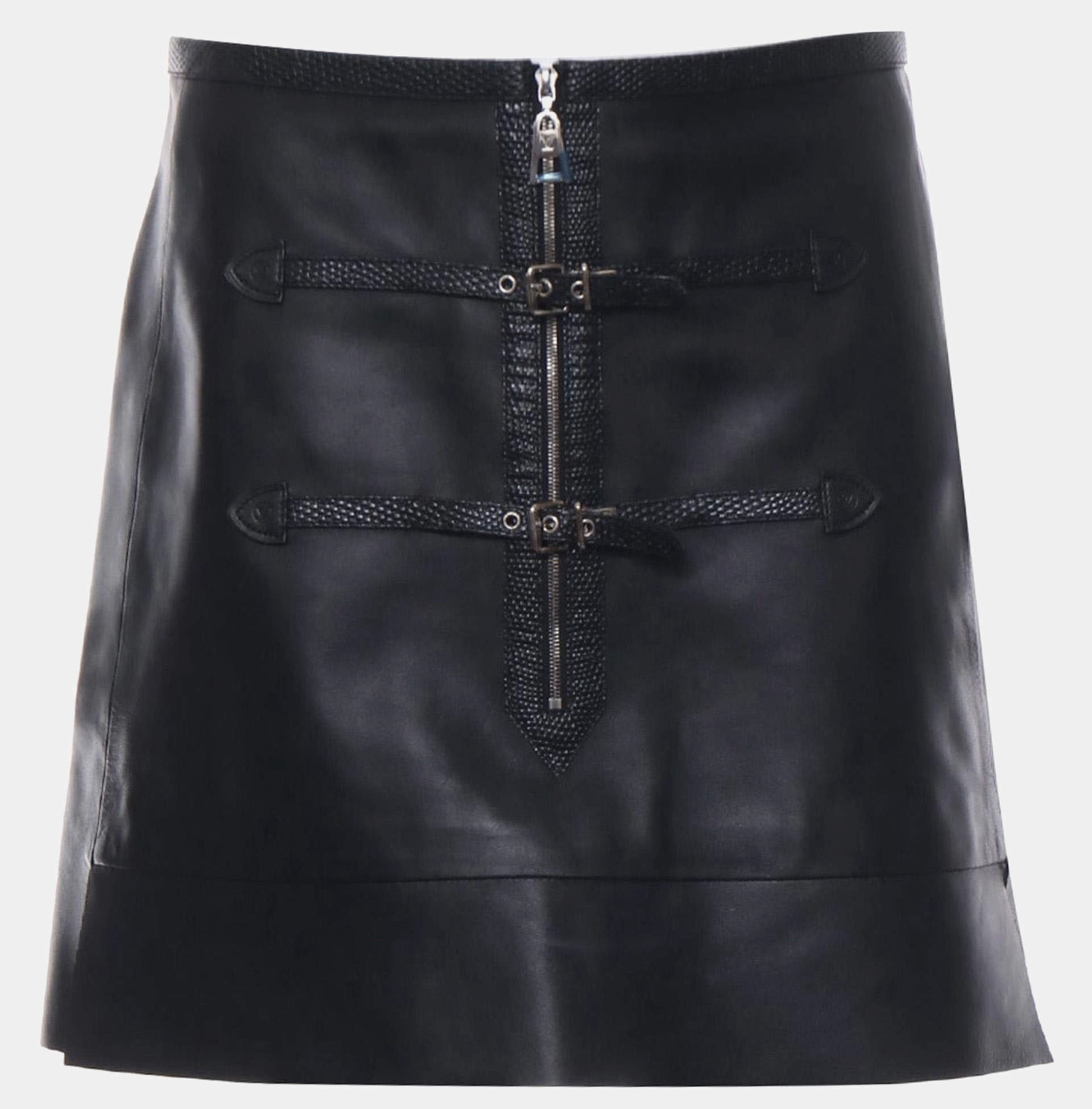 Louis Vuitton Leather Zip Skirt