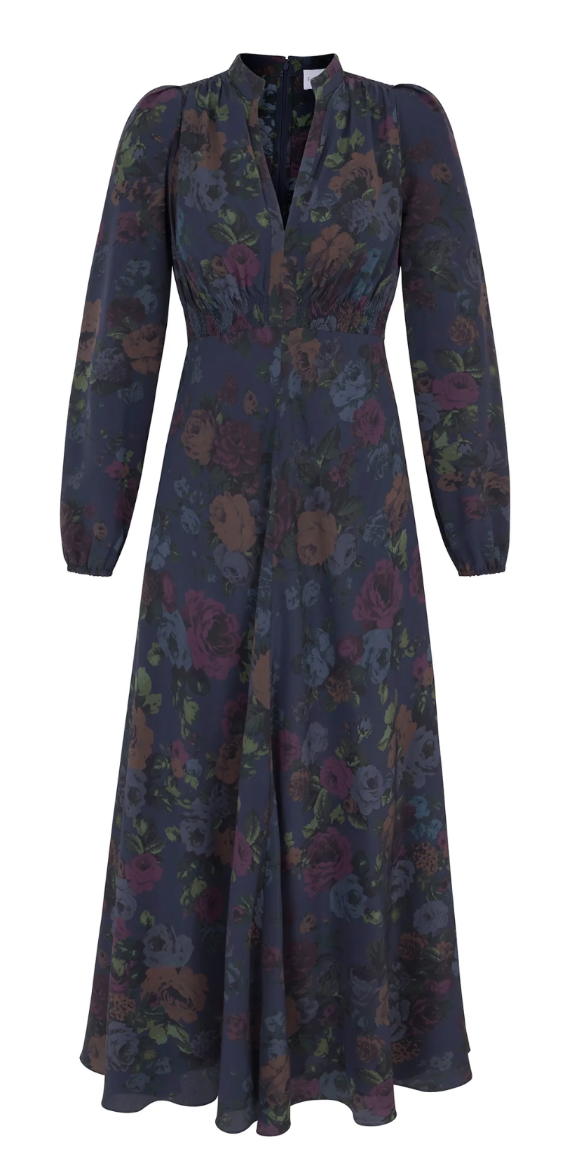Suzannah Baroque Silk Tea Dress in Château Wallpaper