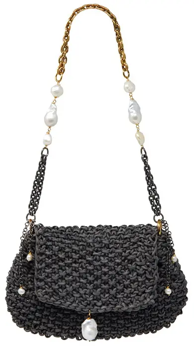 Grazia e Marica Vozza Woven Bag in Black.png