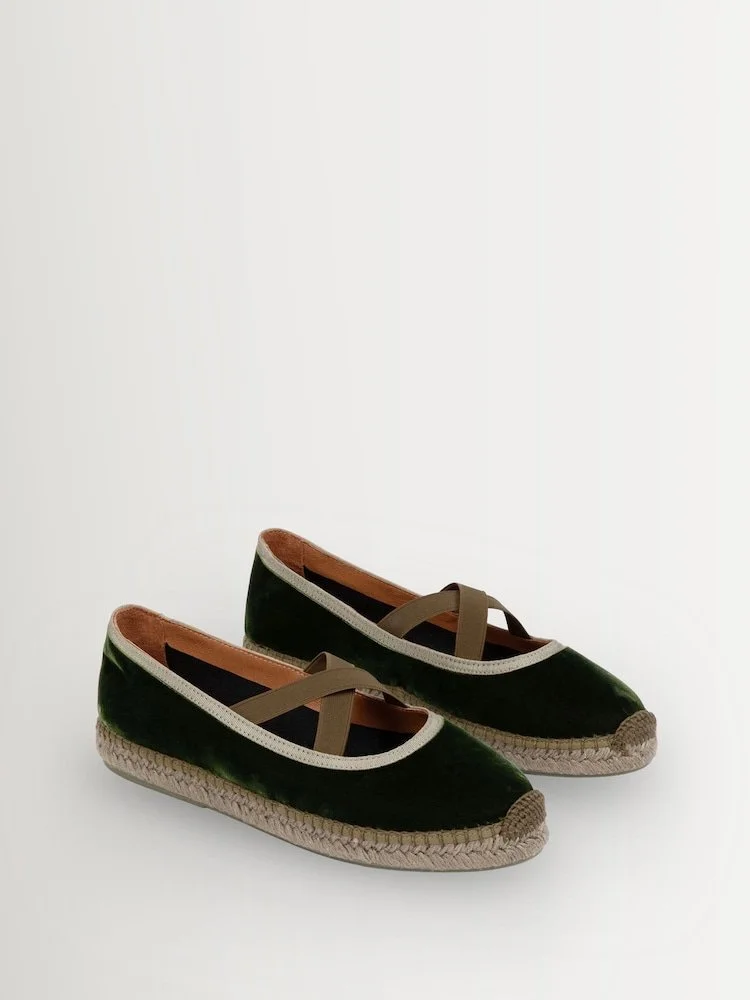 Penelope Chilvers Chico Velvet Espadrille in Green.jpg