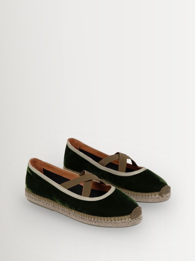 Penelope Chilvers Chico Velvet Espadrille in Green.jpg