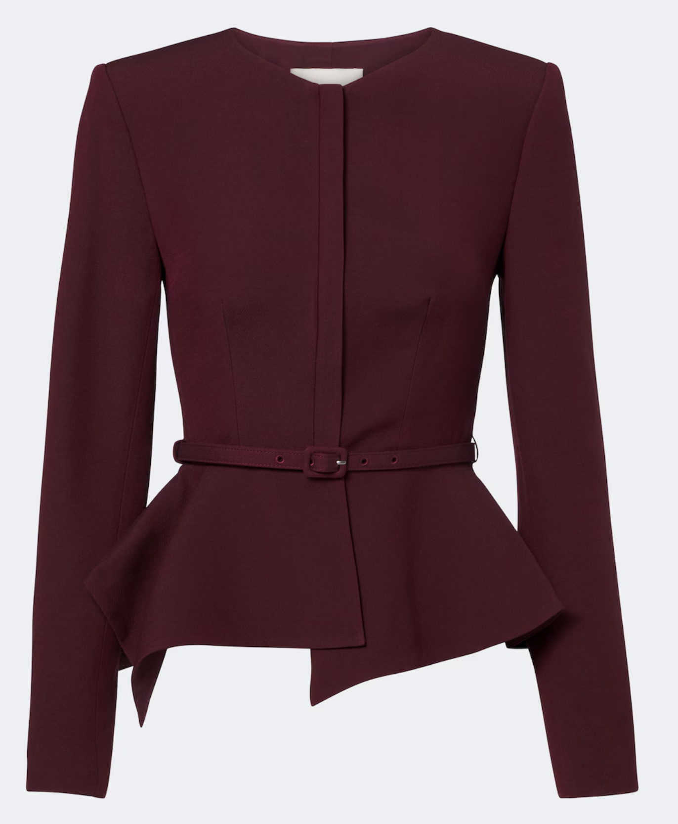 Roland Mouret Origami Drape Peplum Jacket in Burgundy