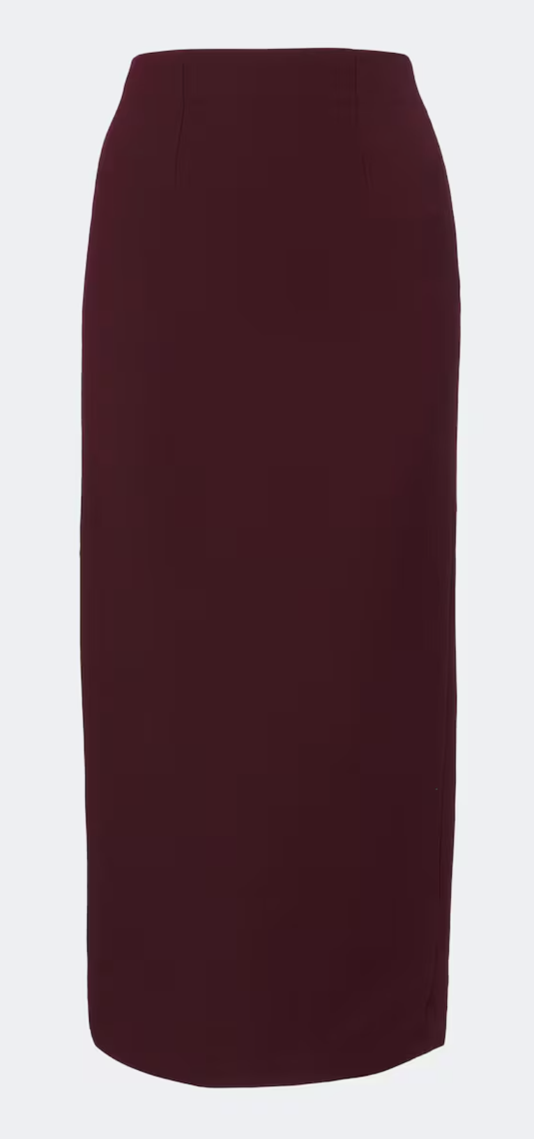 Roland Mouret Wool Silk Midi Skirt in Burgundy
