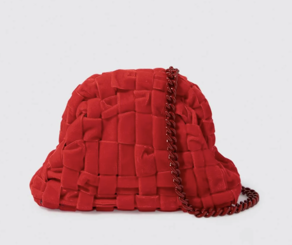 Maria La Rosa Mini Game Clutch in Red Velvet