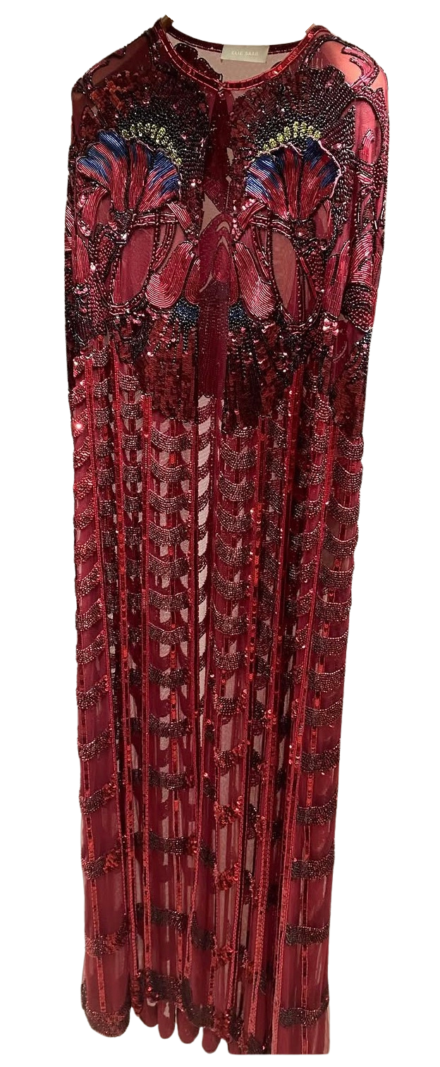 Elie Saab Bead Embellished Long Cape