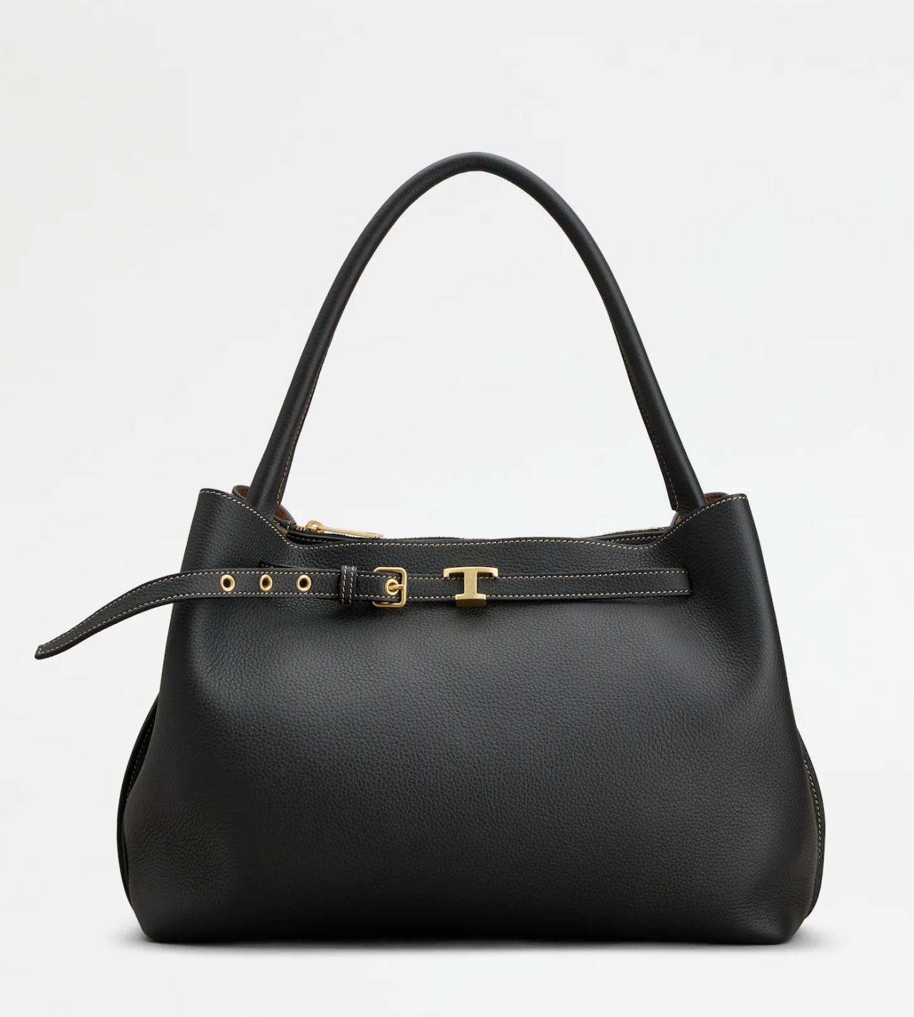 Tod's T Signature Small Handbag in Black Leather