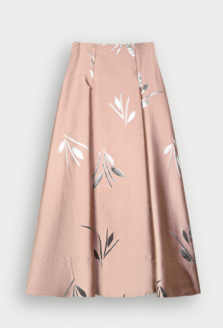 Natan Edor Skirt in Blush Scattered Leaves Print