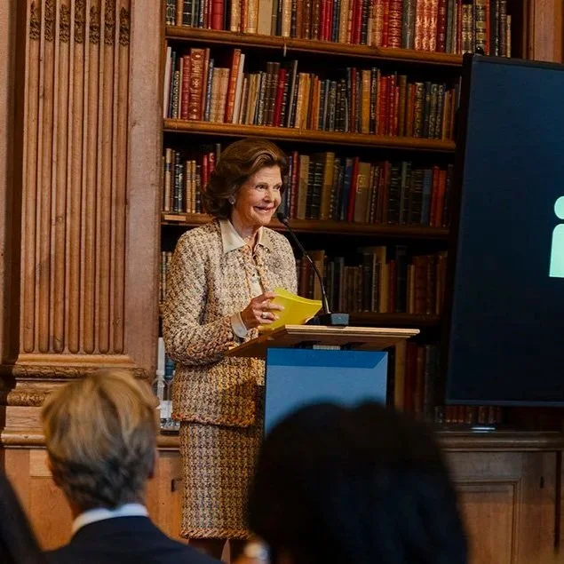 Queen Silvia attends Mentor Sweden's 30th anniversary seminar &amp; presents scholarships to researchers