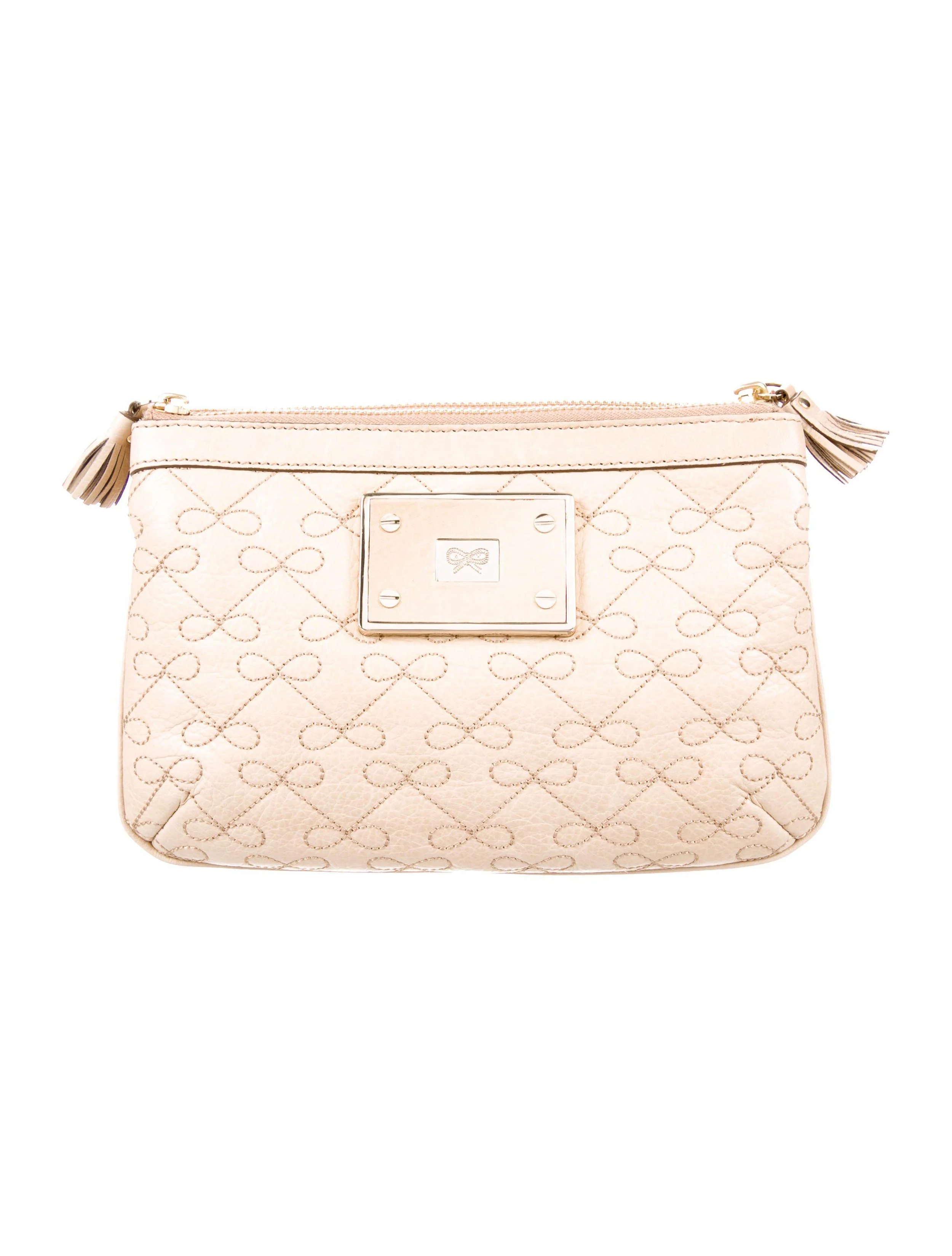Anya Hindmarch Bow-Stitched Pouch in White