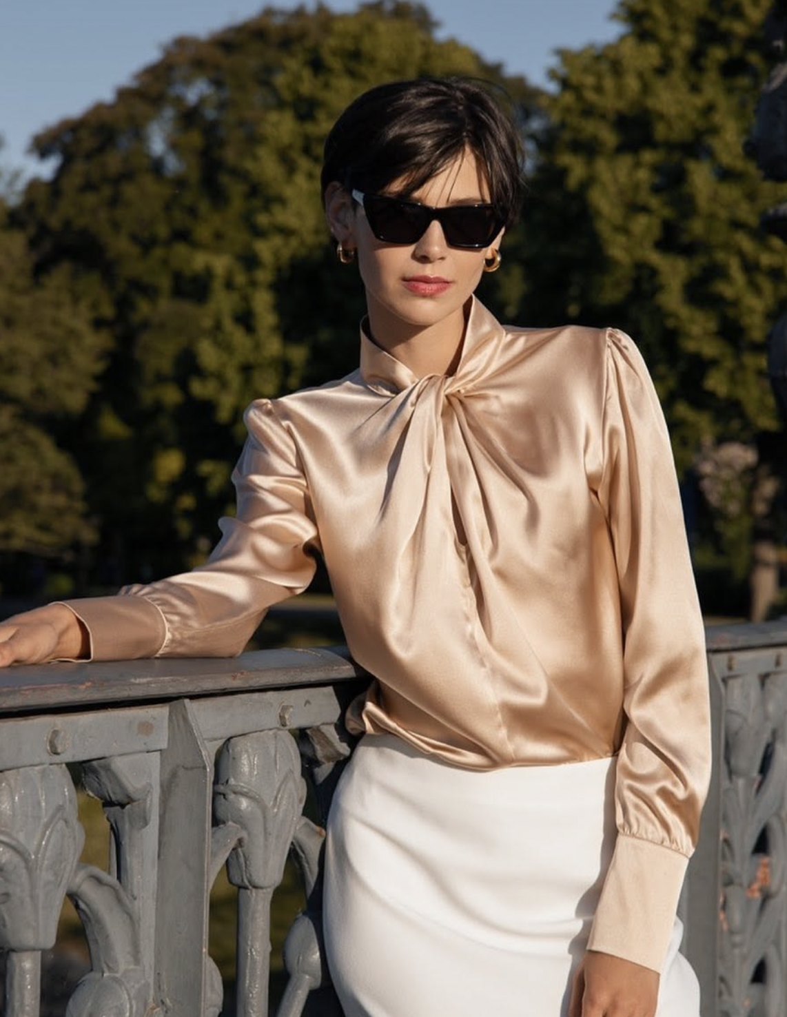 Vesna W Denni Twist Blouse in Gold