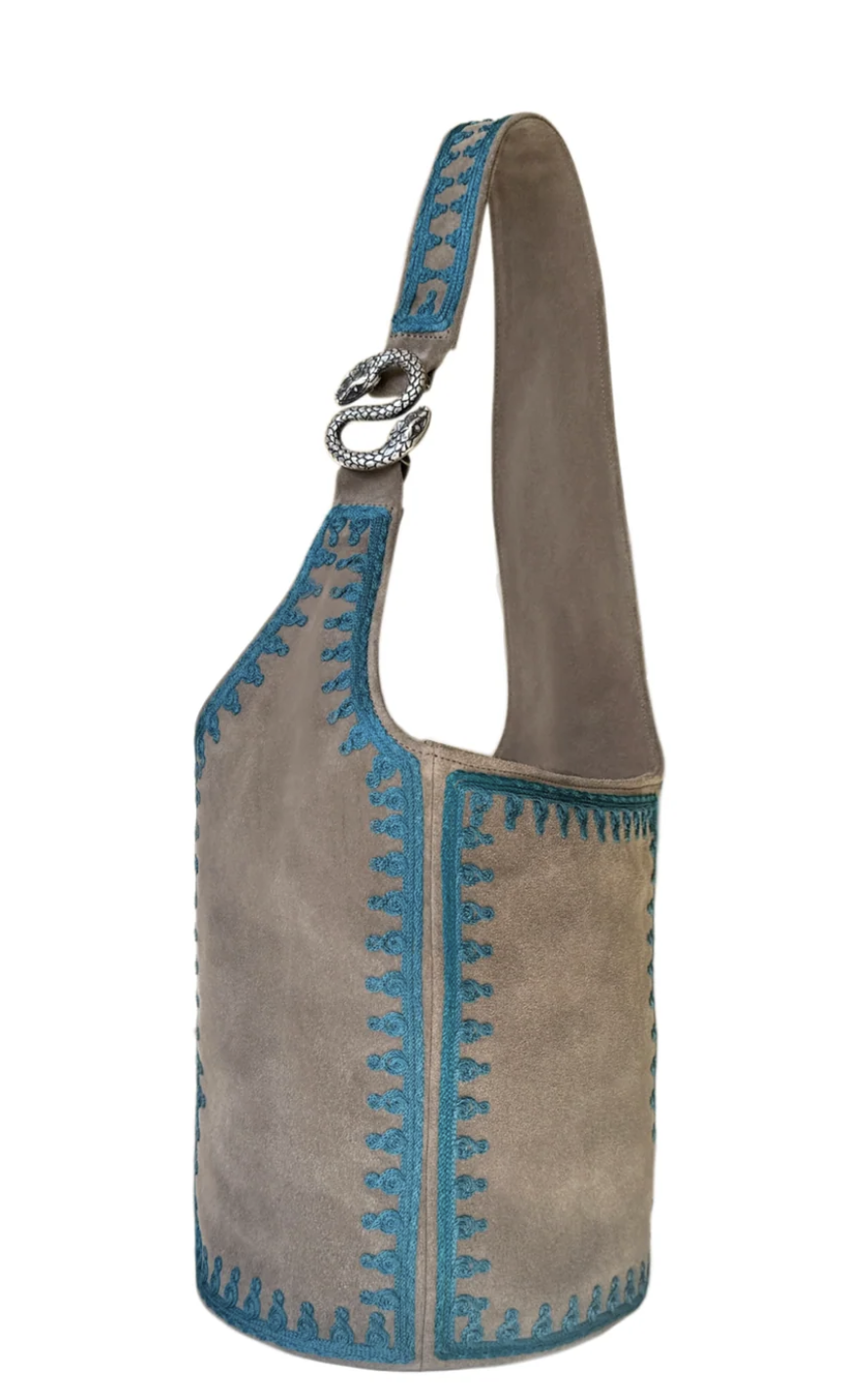 Sophie Habsburg Salandrina Bag in Stone/Turquoise