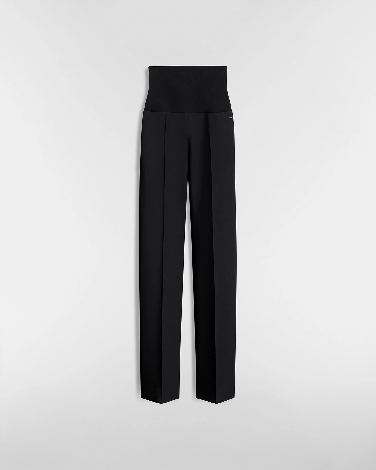 Christian Dior Regular-Fit Ribbed-Waist Trousers in Black Wool
