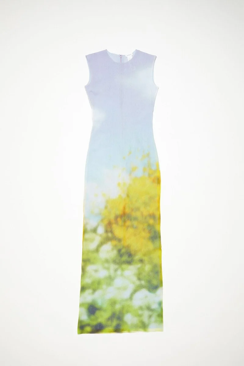 Acne Studios Blurred Print Dress in PurpleYellow.jpg