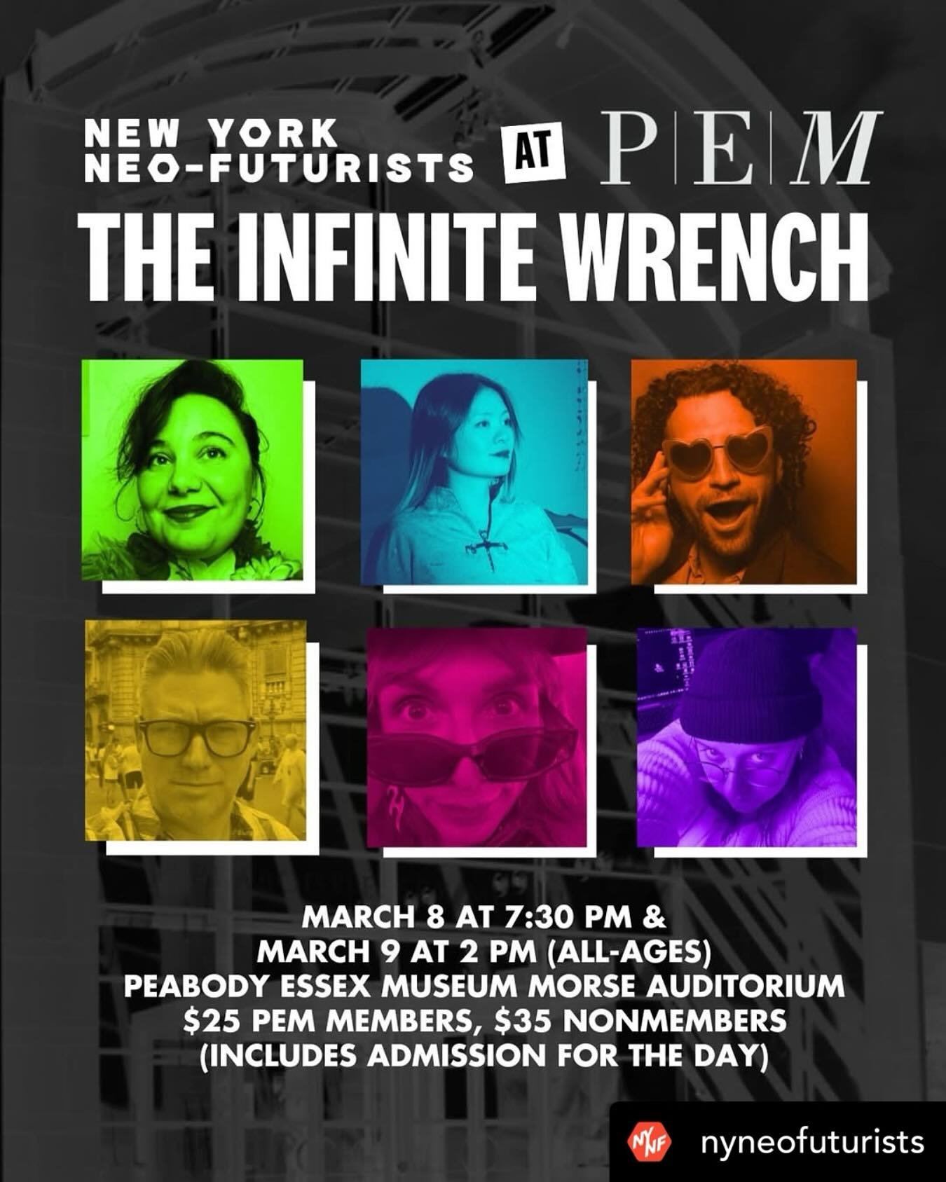 This is happening💖&bull; Reposting @nyneofuturists I&rsquo;m in this crew and hitting the road this weekend for a visit to Salem&rsquo;s @peabodyessex, part of PEM Presents! Join the Neos, and make a day of it&mdash;your ticket includes admission to