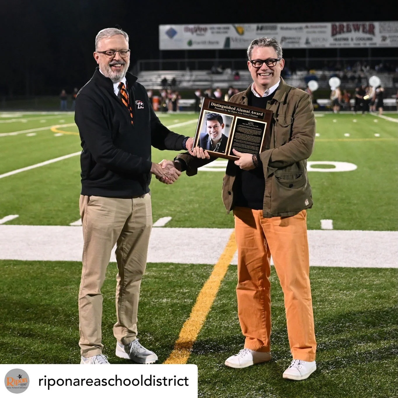 Great times back in Ripon last weekend✨ &bull; Thank you @riponareaschooldistrict &bull; They honored me with the 2026 Distinguished Alumni Award recipient during Homecoming festivities this year.

Highlights like&mdash;meeting this year&rsquo;s home