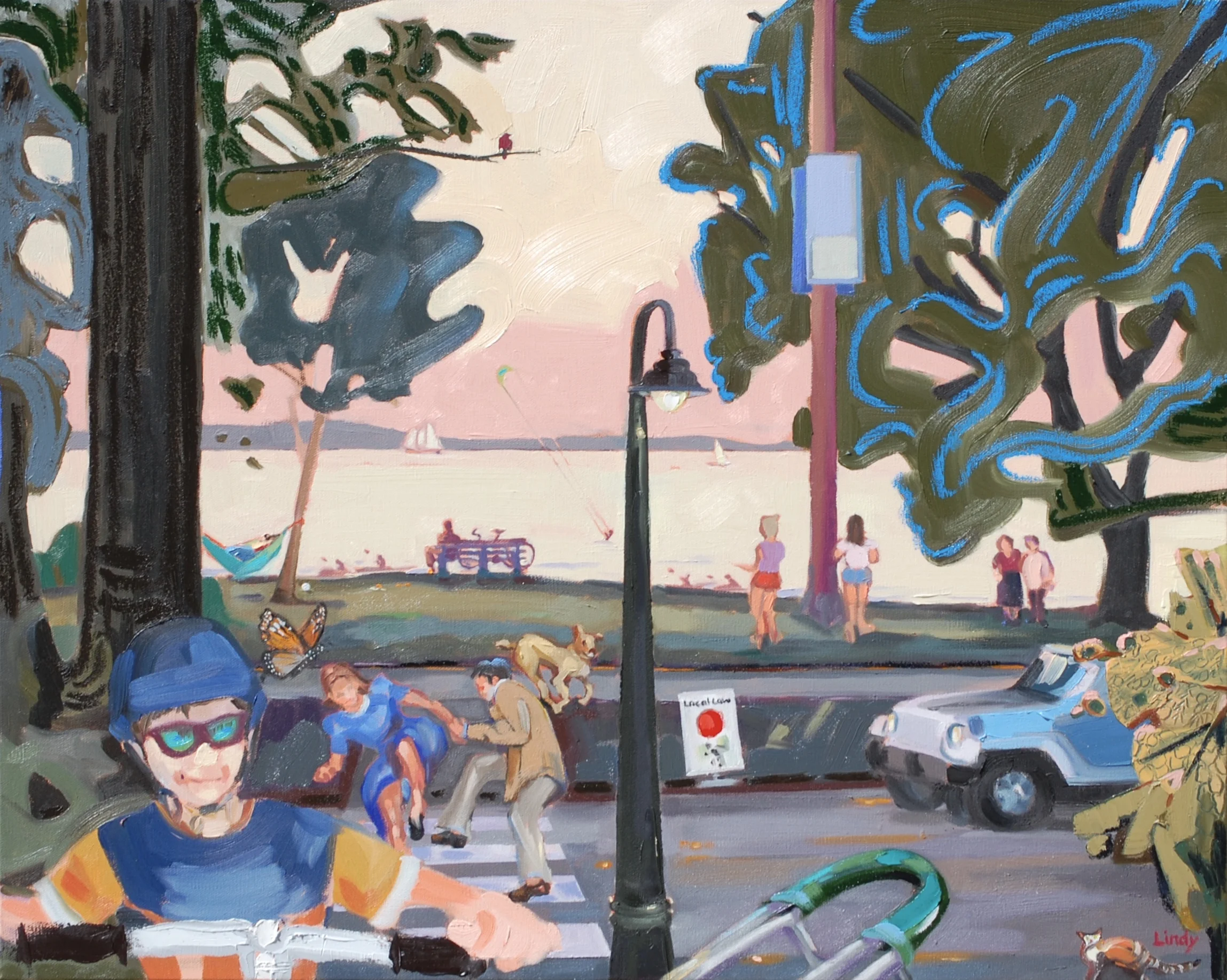 Our Piece of The Peaceable Kingdom 24x30, oil, DONATED TO Norte Youth Cycling