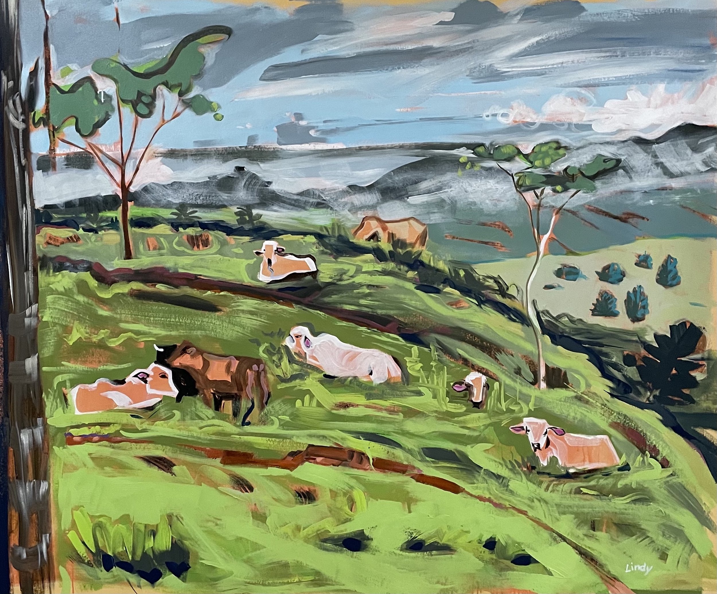 CLOUDS ON EARTH, 5' x 4.5' x 1.5", Acrylic on Canvas, $3600.