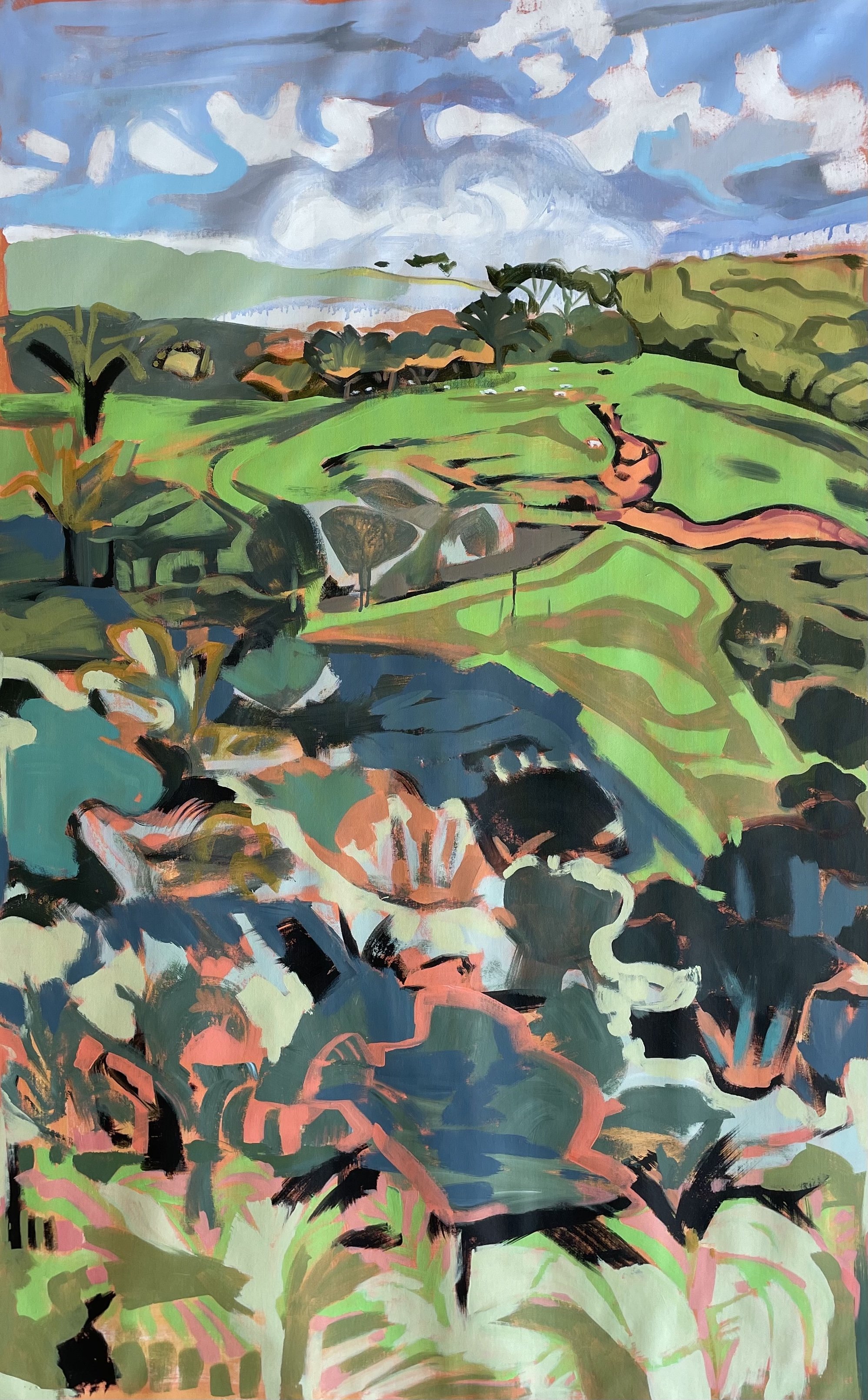 LAND OF POSSIBILITY - 5'x4'x1.5", Acrylic on Canvas, $3300.