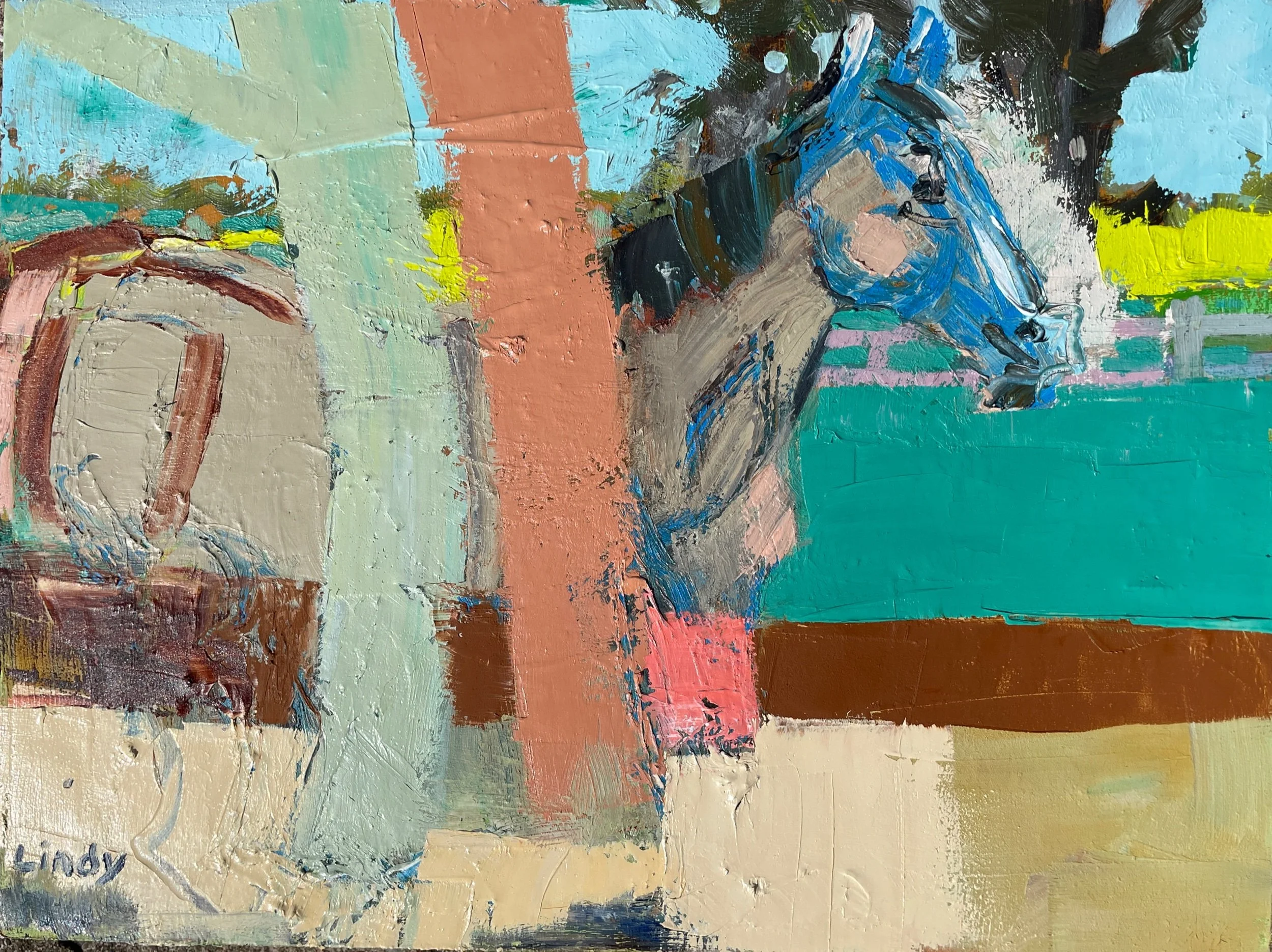 Retirement Home- Oil on birch box, 9x12x1, SOLD