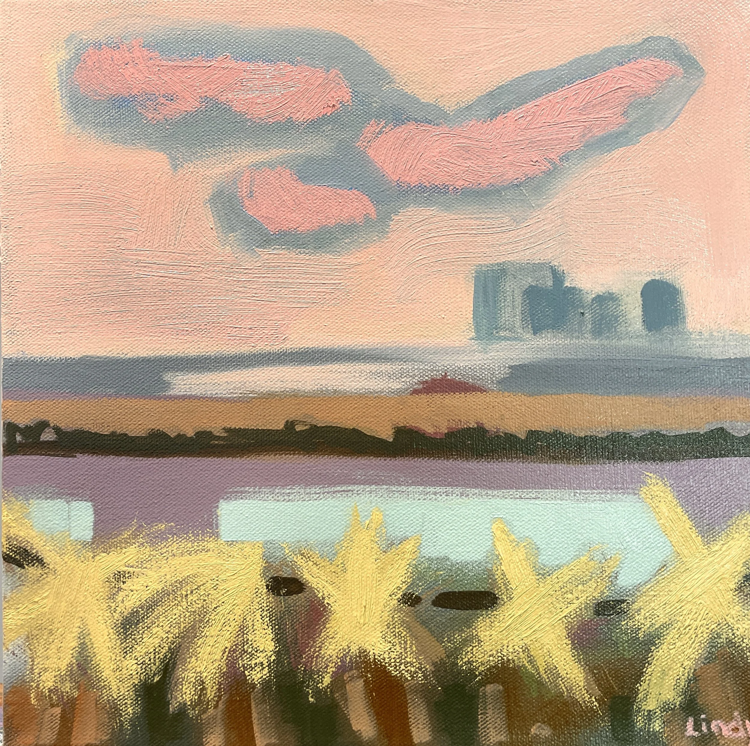 MOON ON US 1 - 12x12x1.5, acrylic/oil on canvas, $281