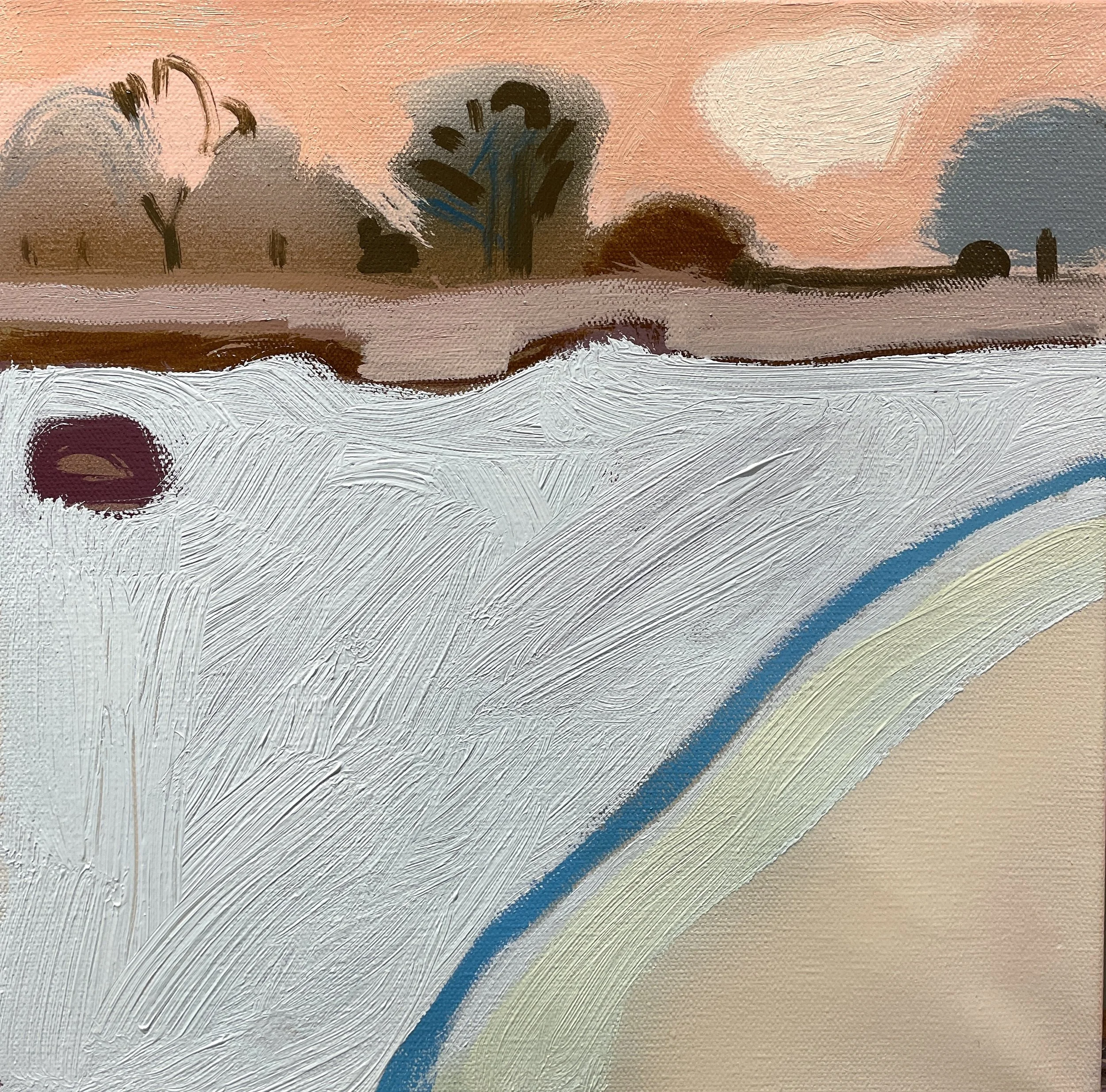 MOON HILL - 12x12x1.5, acrylic/oil on canvas, SOLD