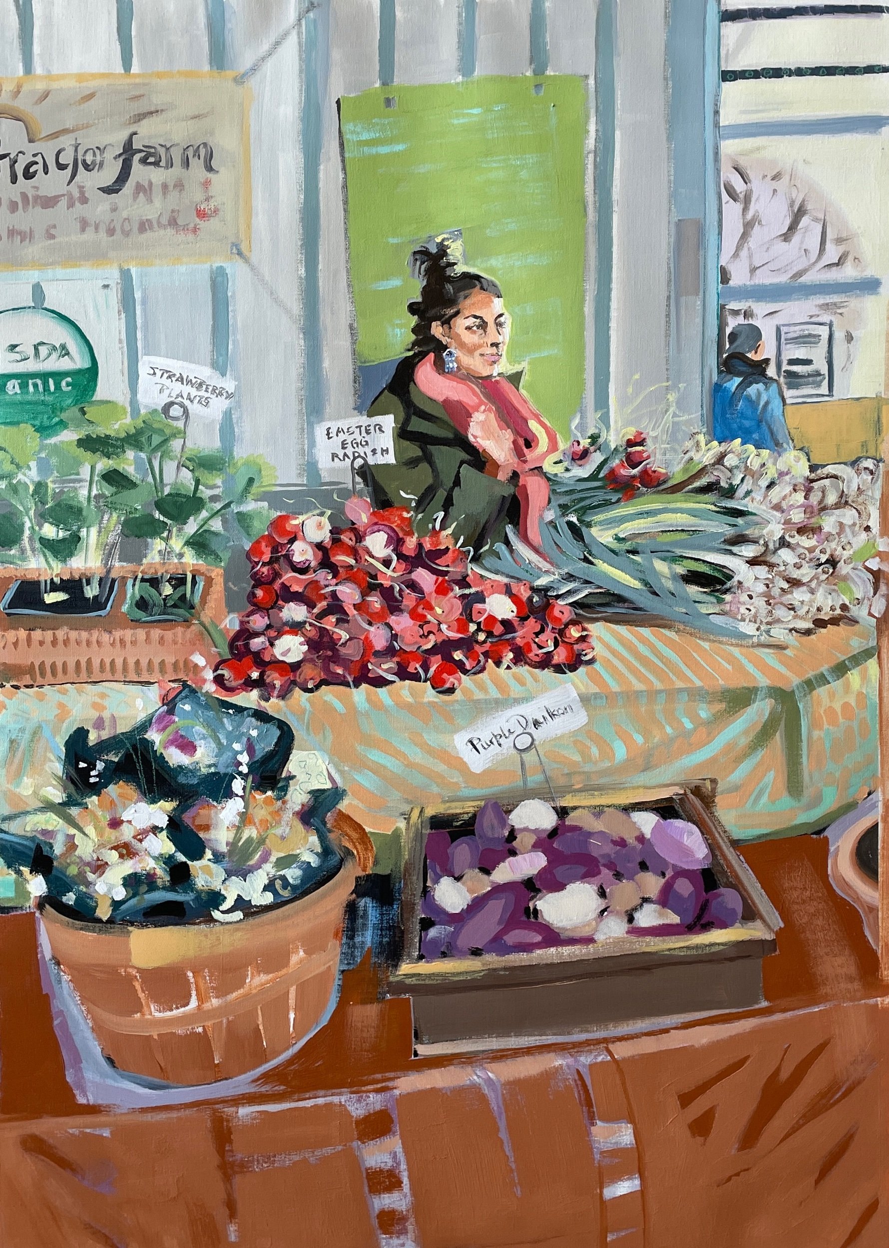 FARM STAND— 44x32, Acrylic on canvas, $2375
