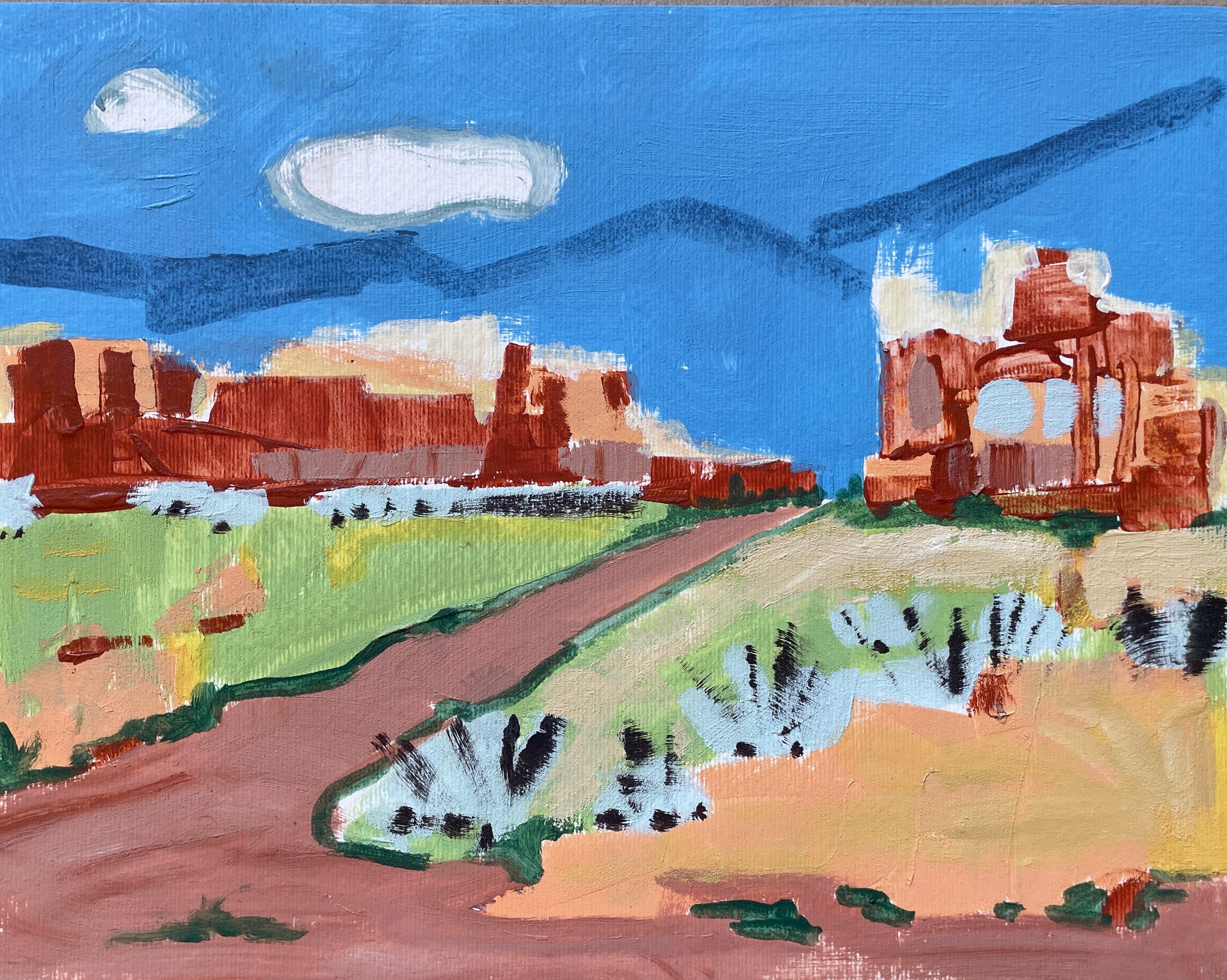 ROAD TO ABIQUIÚ 2 - 11x14, acrylic on paper, $281.