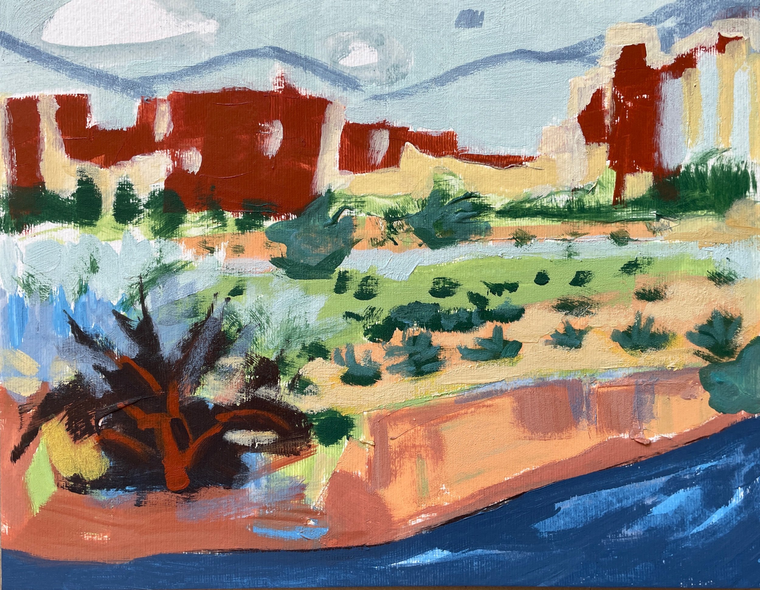 ROAD TO ABIQUIÚ 3, 11x14, Acrylic on paper, $281.