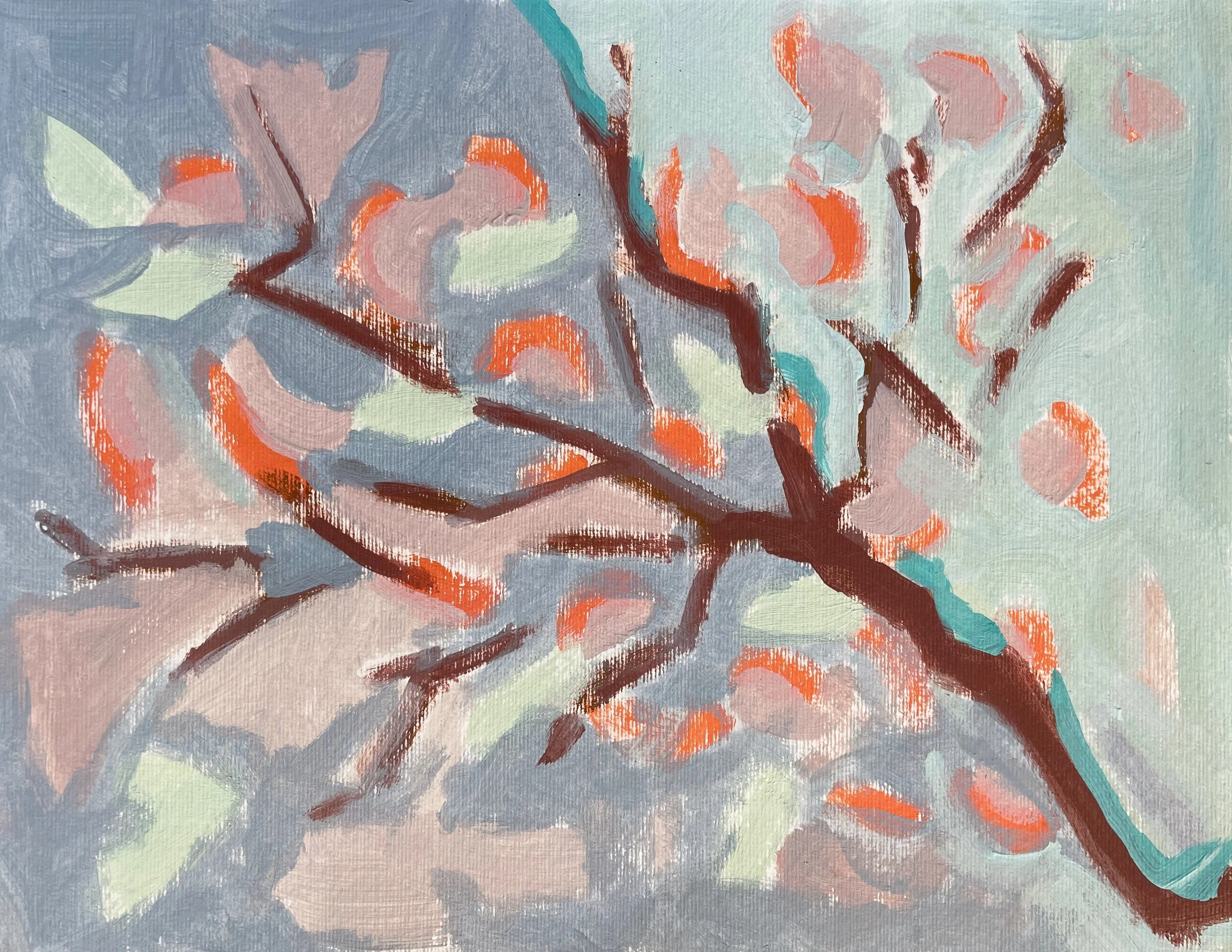 SPRING SPRIG- 9x12, acrylic on paper, $180.