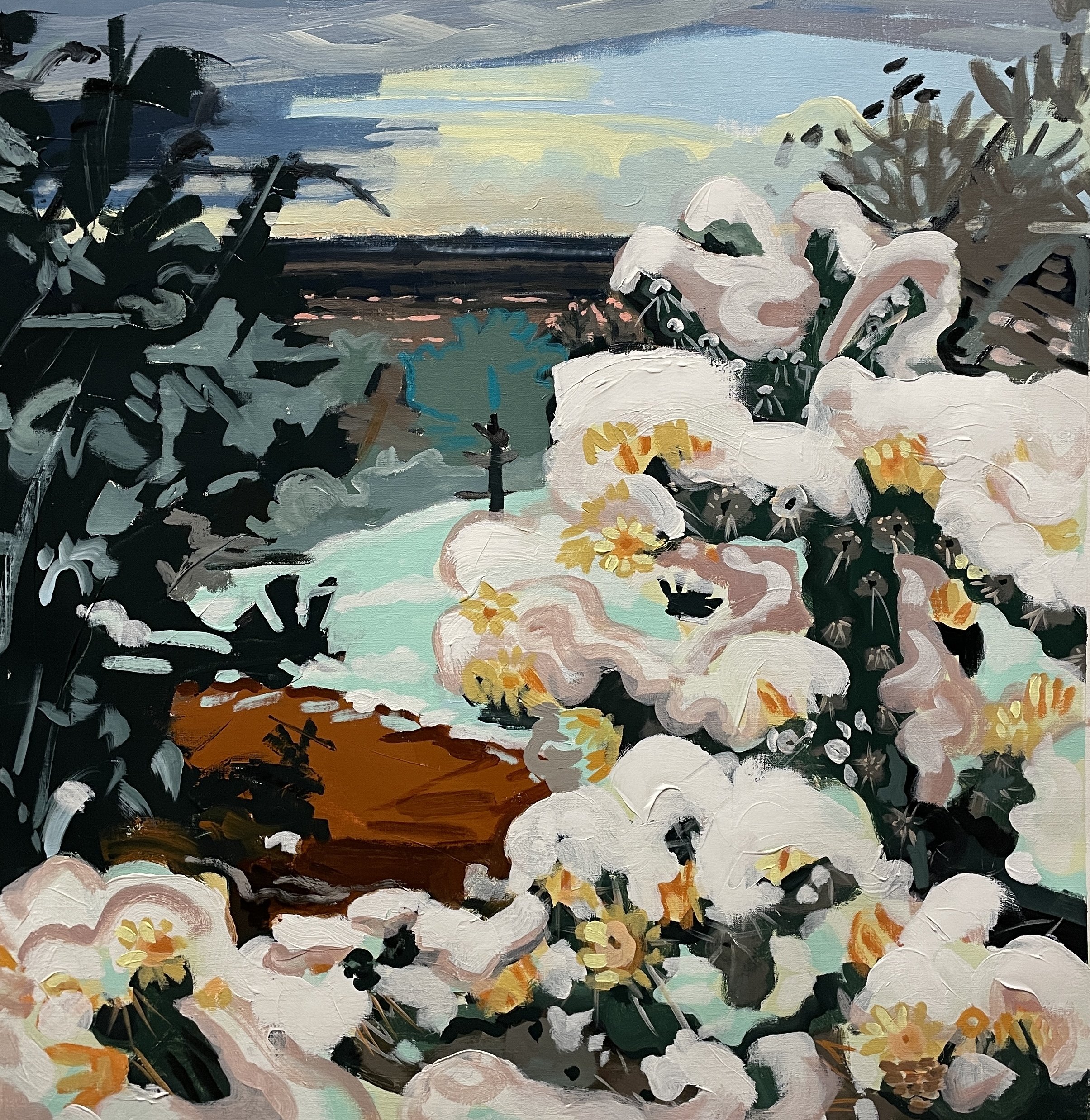 HIKE IN SANTA FE - 28 x 28 x 1.5, acrylic on canvas, SOLD.