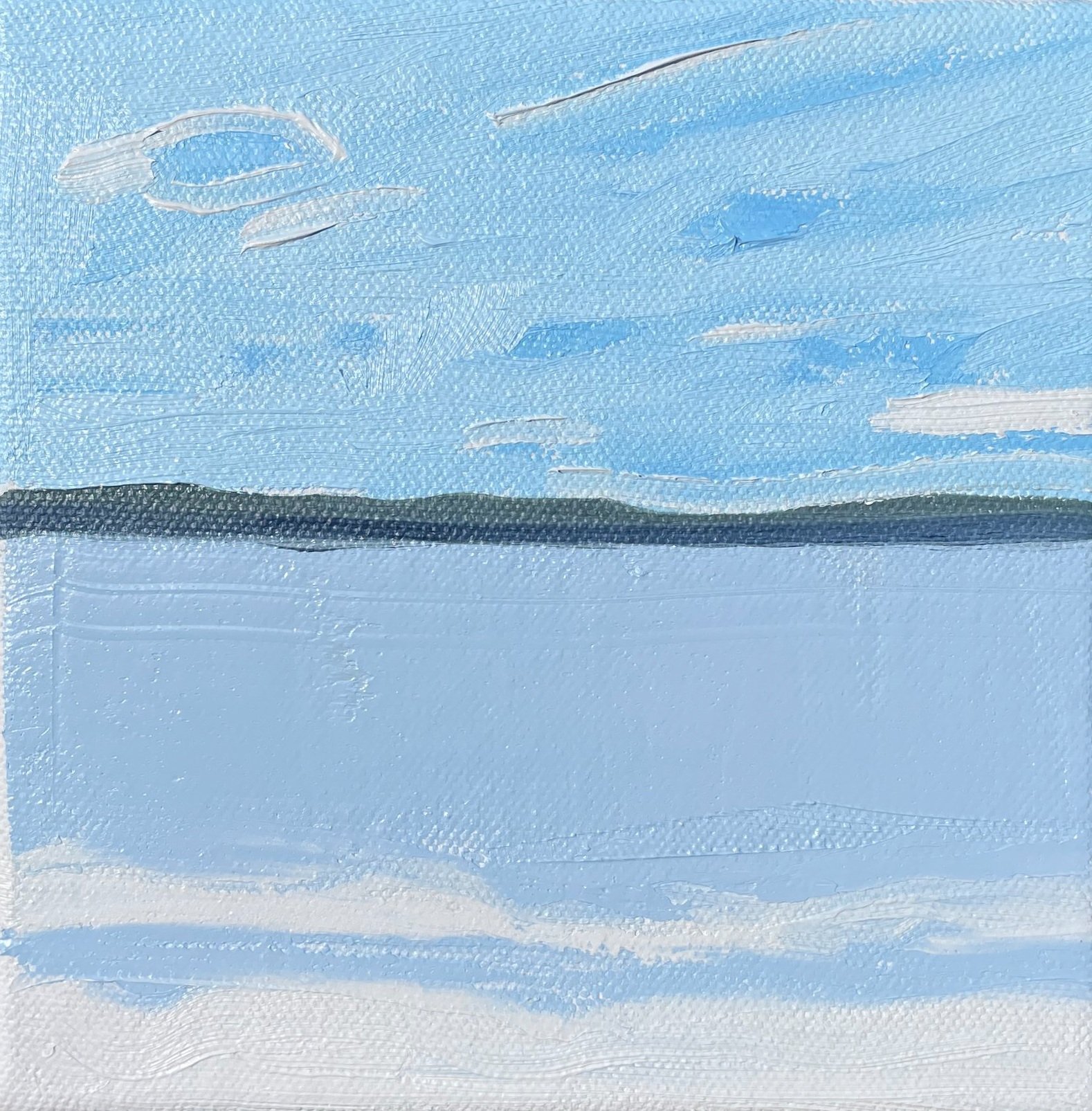 JUNE BAY III - 6"X6"X1.5", oil on canvas, $150.