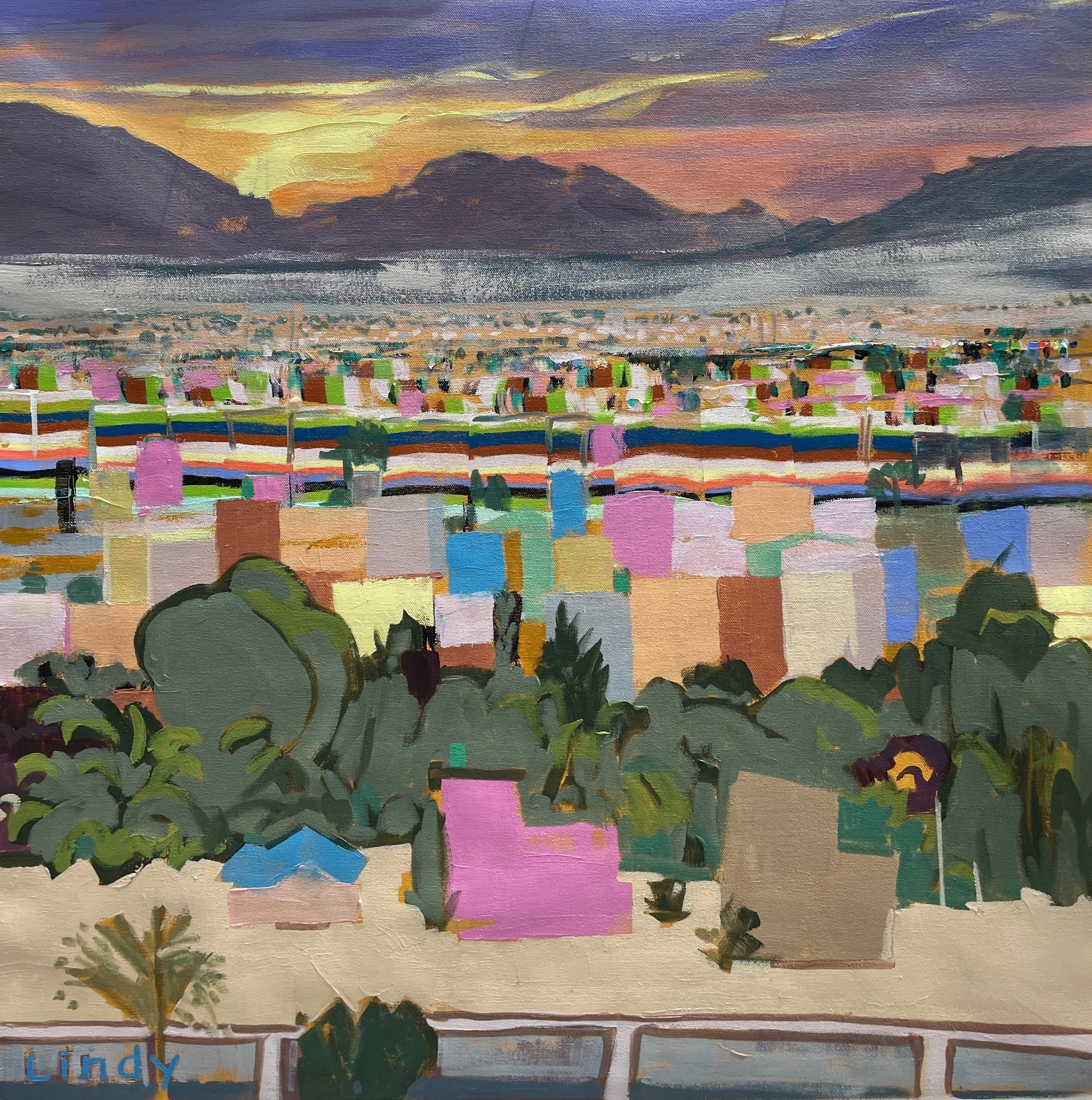 EVENING AT PUSHPA’S - 30”x30”, acrylic on canvas, $1200.