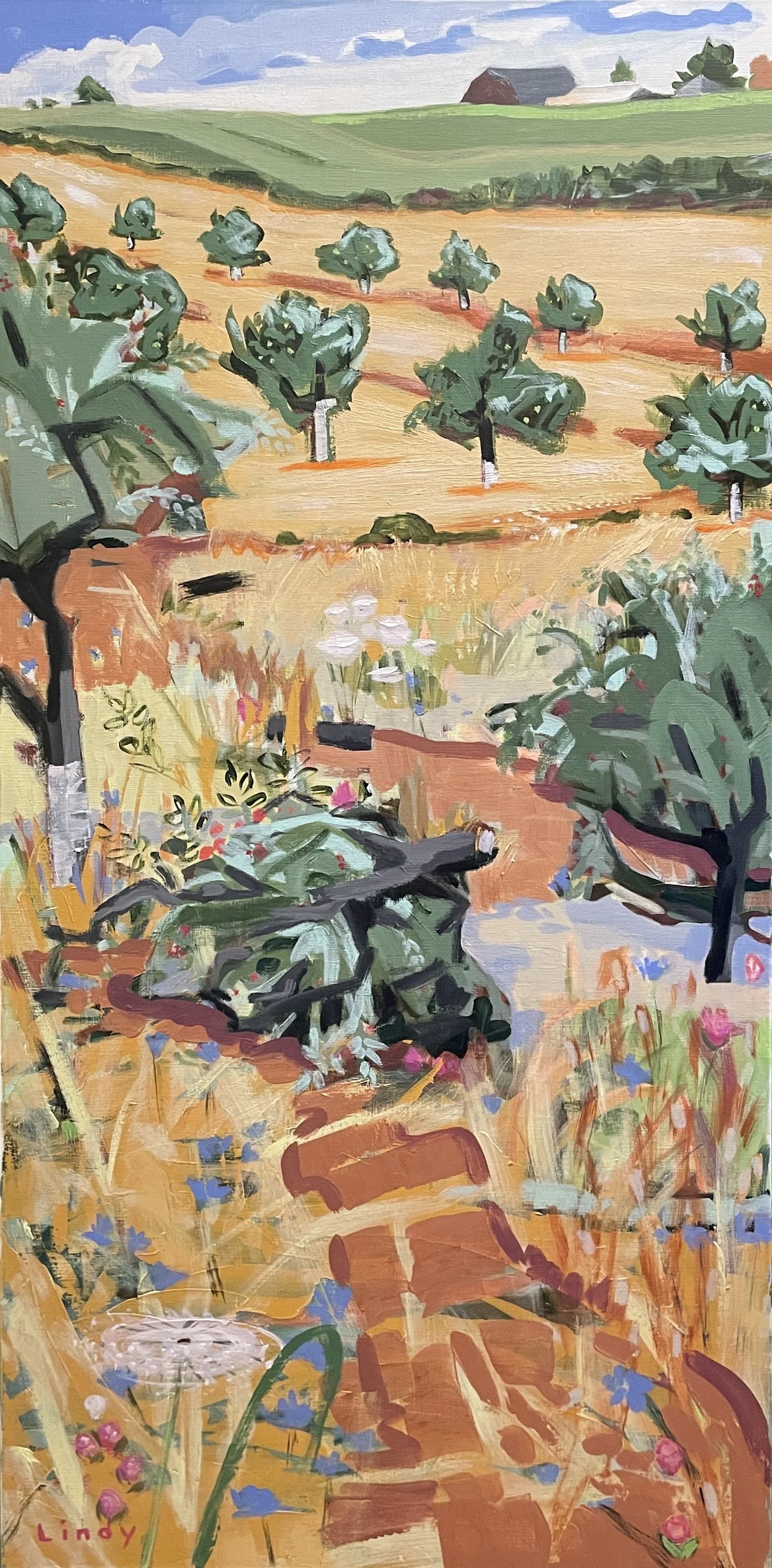 RETIREMENT - 48x24x1.25, acrylic on canvas, $1600.