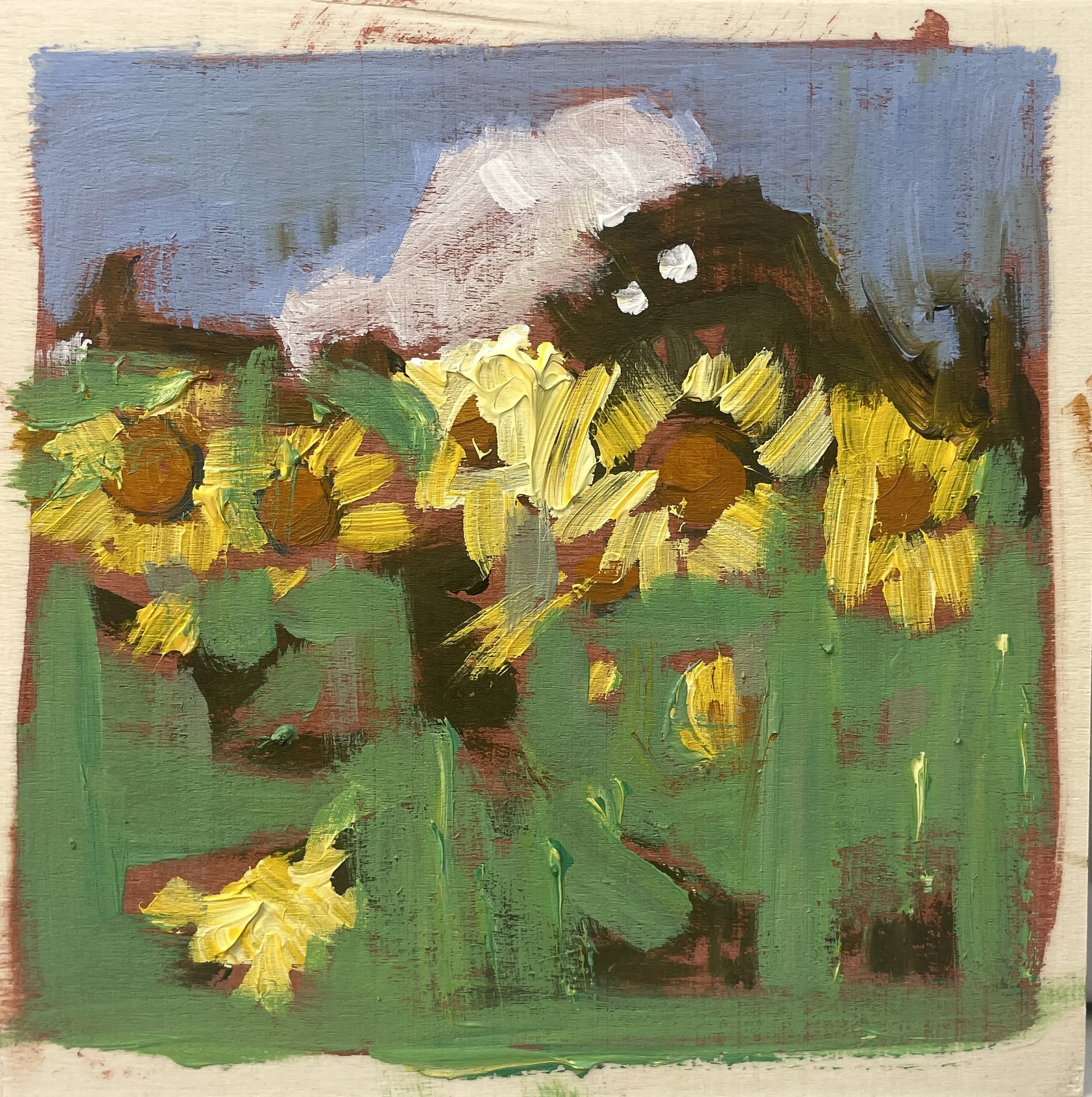 LUNCH BREAK-6x6x1, acrylic on birchbox, $150. (Copy)