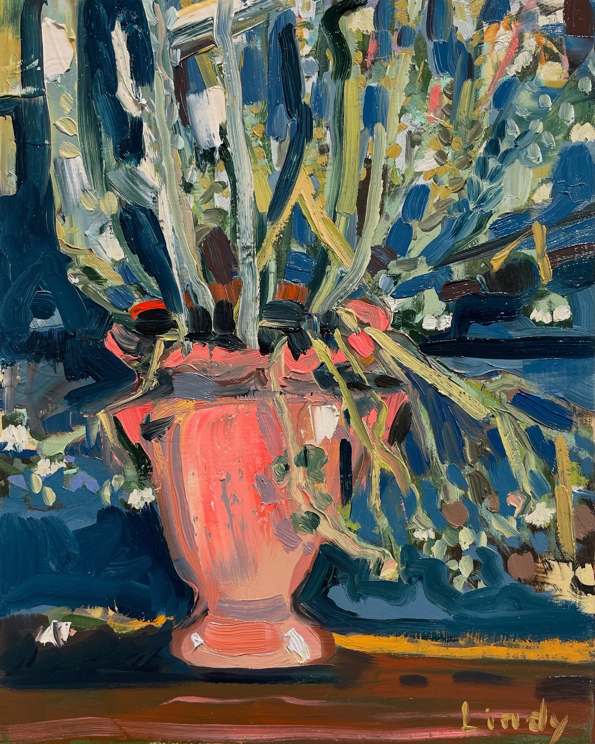 The Wildflowers You Left Behind-10x8, oil on Birchbox, $300