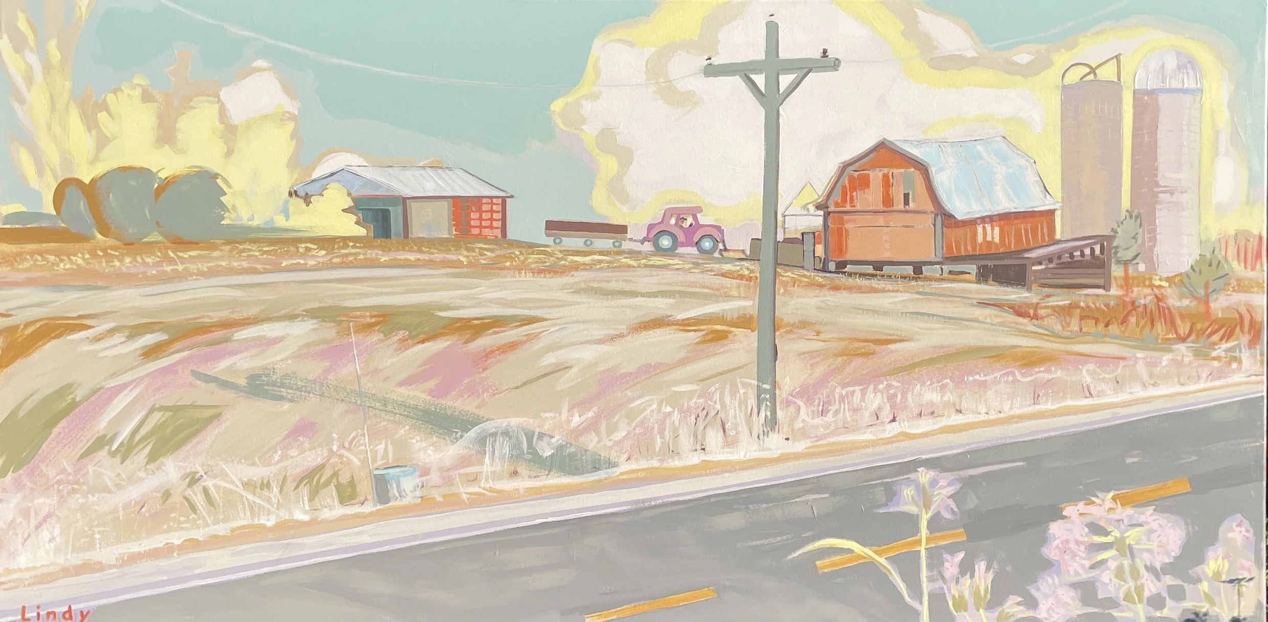 LAND LINE, 36" x 72" x 1.5", Acrylic on canvas, $3,000.