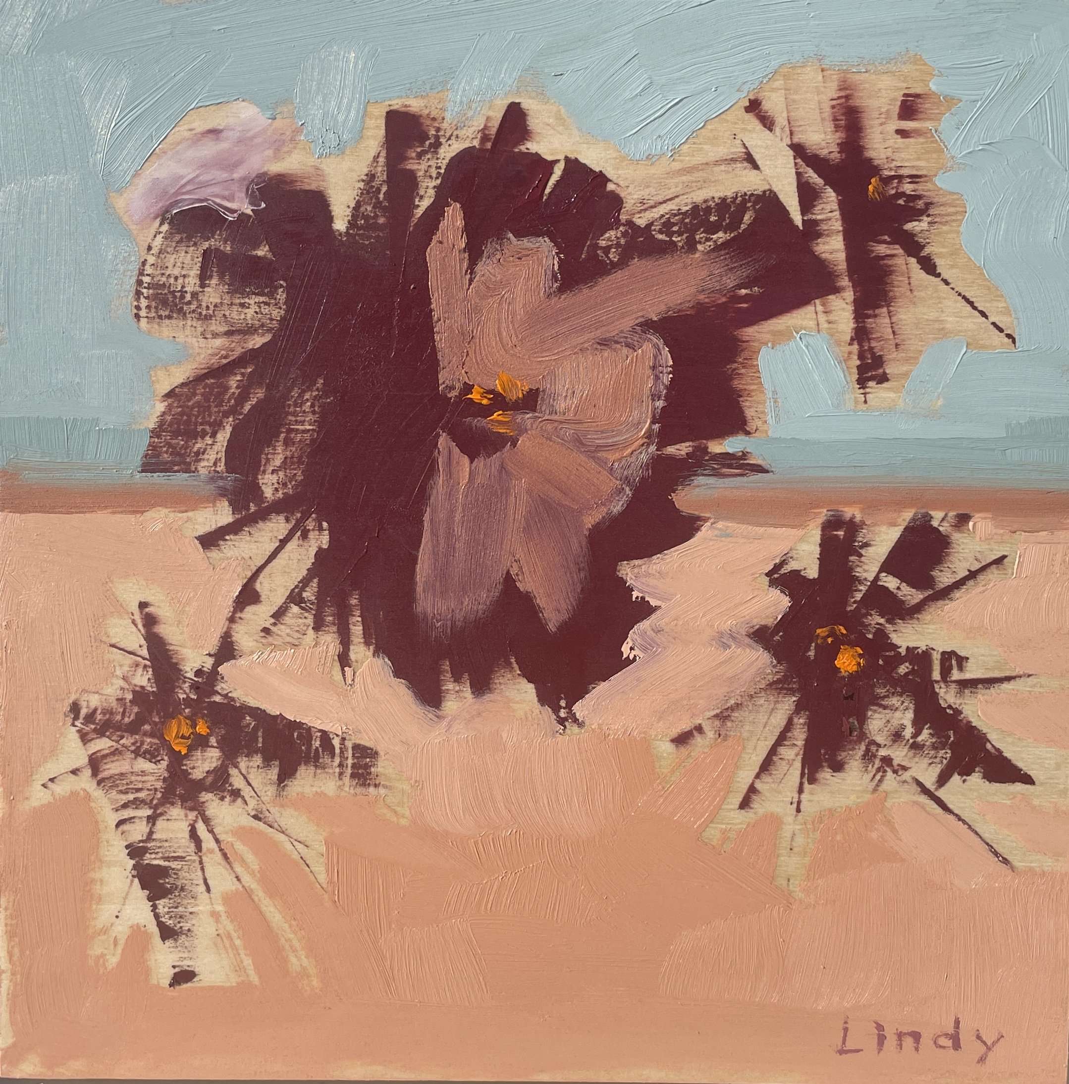 FALL FIELD, 8x8x1.25, oil on birchbox, $185.