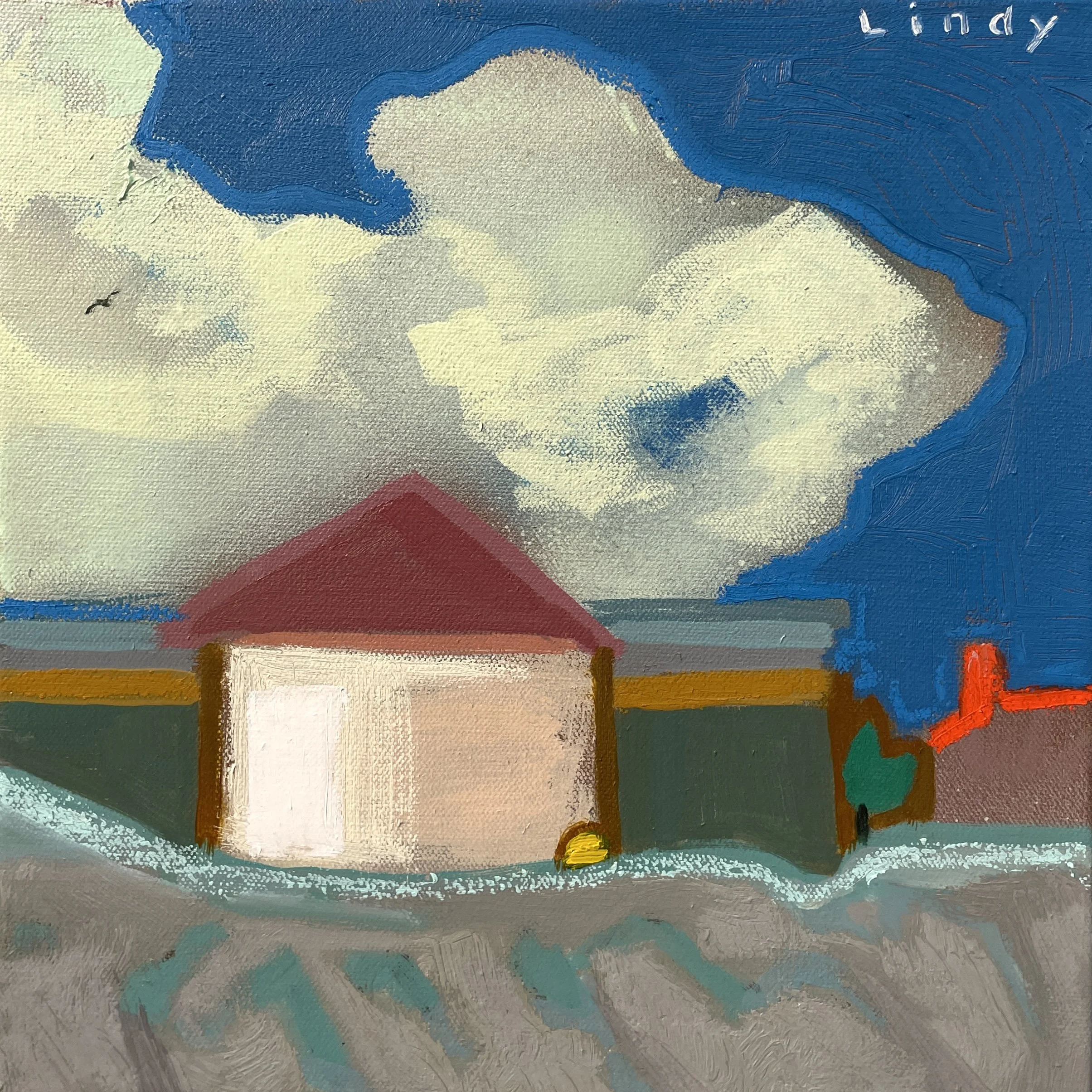 MOON CLOUD - 12x12x1.5, acrylic/oil on canvas, $300.