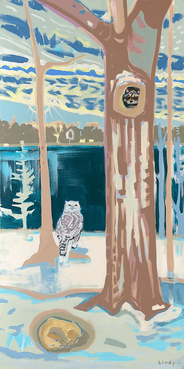 SNOWY OWL -  72x36x1.5, Acrylic on Canvas, $3,000.