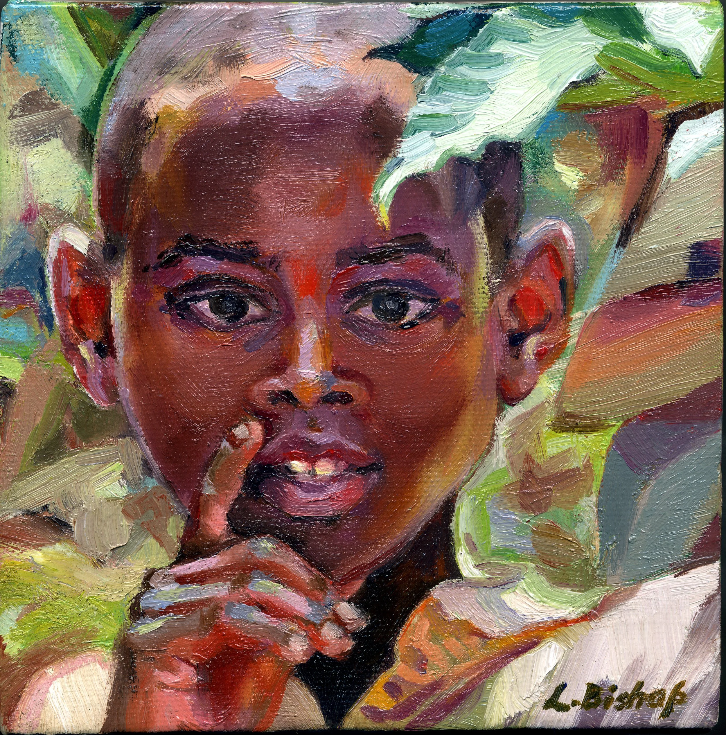 TRUST ME- 6"x6"X1.25, oil on canvas, SOLD