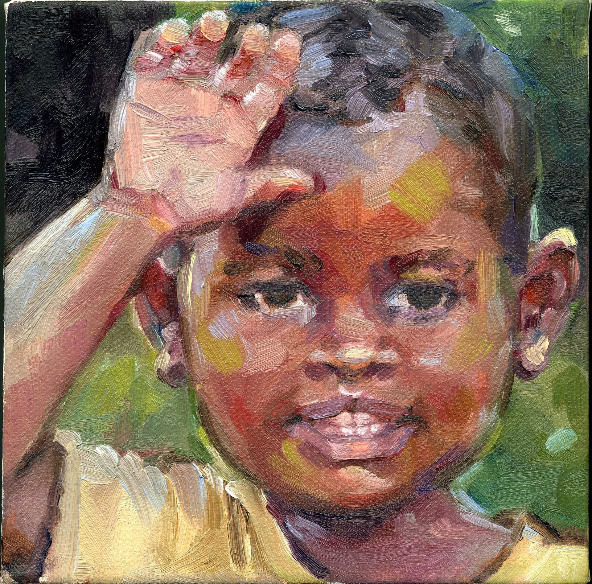 COME BACK SOON- 6"x6"x1.5", oil on canvas, SOLD